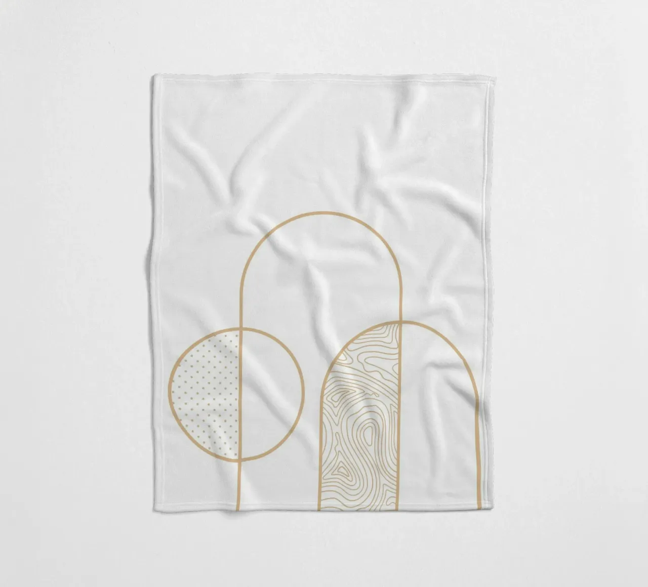 Minimalist Arch & Circle Line Art Print by Organic Patterns, fleece blanket by NorwesClub