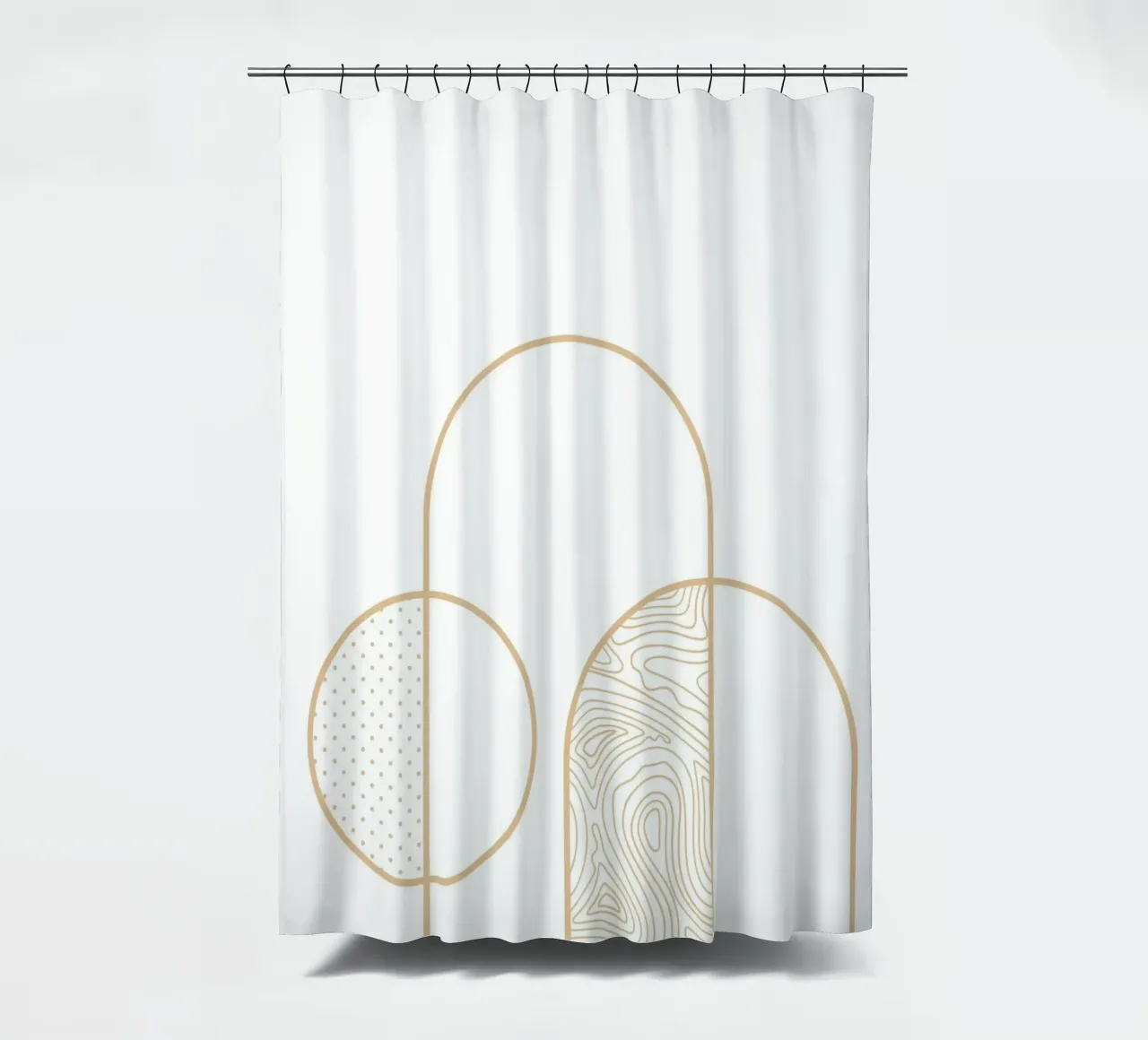 Minimalist Arch & Circle Line Kunstdruck von Organic Patterns, Duschvorhang von NorwesClub