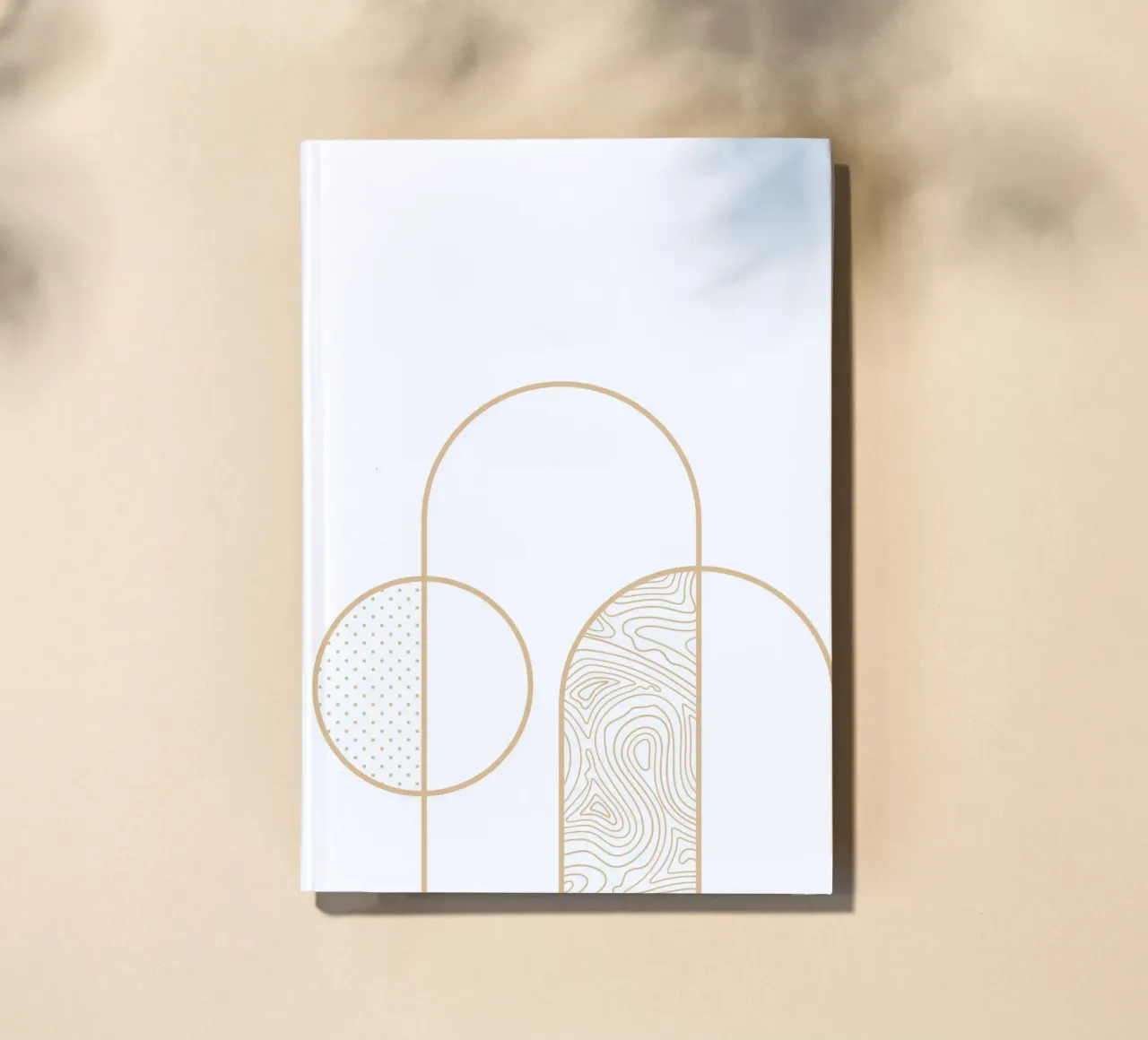 Minimalist Arch & Circle Line Art Print by Organic Patterns, notebook by NorwesClub