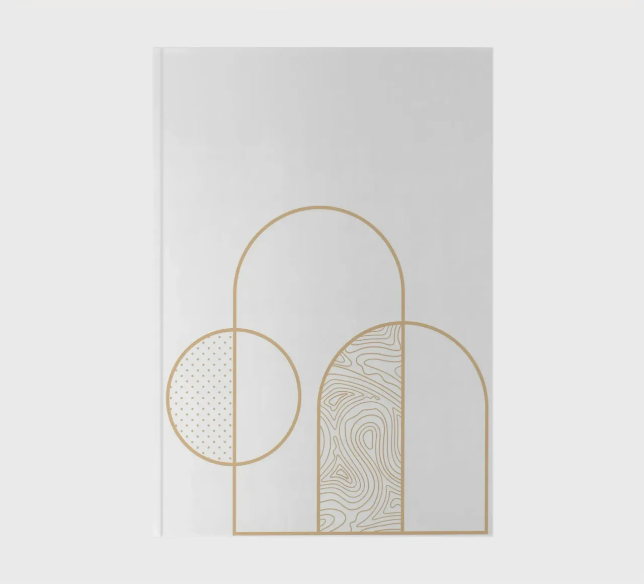 Stampa artistica minimalista della linea Arco e Cerchio di Organic Patterns, diario da NorwesClub