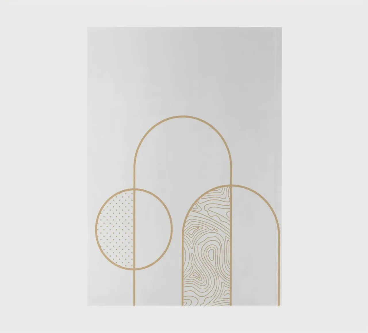 Stampa artistica minimalista della linea Arco e Cerchio di Organic Patterns, diario da NorwesClub