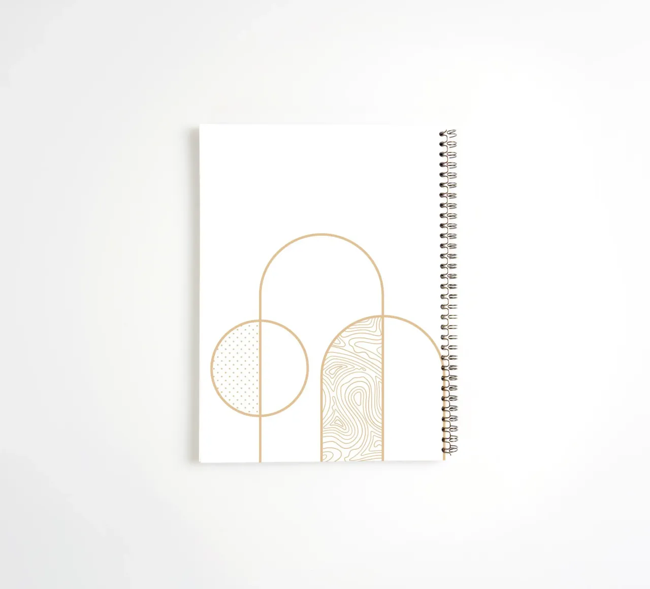 Stampa artistica minimalista della linea Arco e Cerchio di Organic Patterns, diario ad anelli da NorwesClub