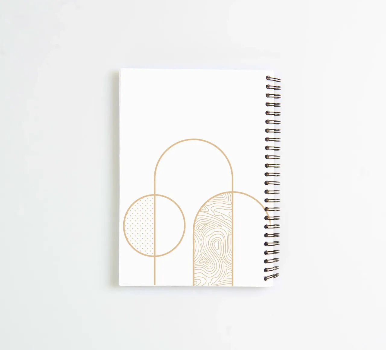 Stampa artistica minimalista della linea Arco e Cerchio di Organic Patterns, diario ad anelli da NorwesClub