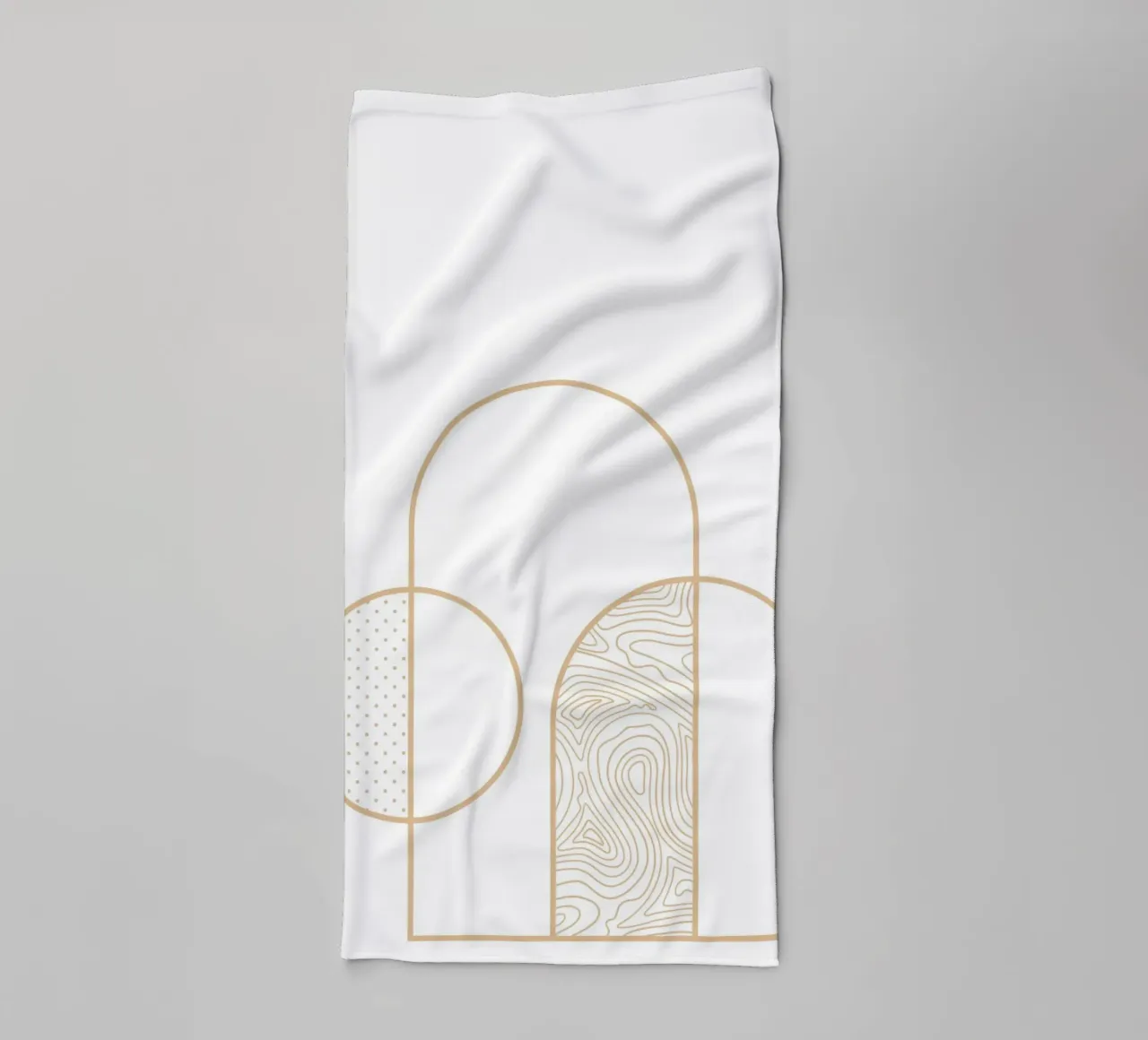 Minimalist Arch & Circle Line Art Print by Organic Patterns, towel by NorwesClub