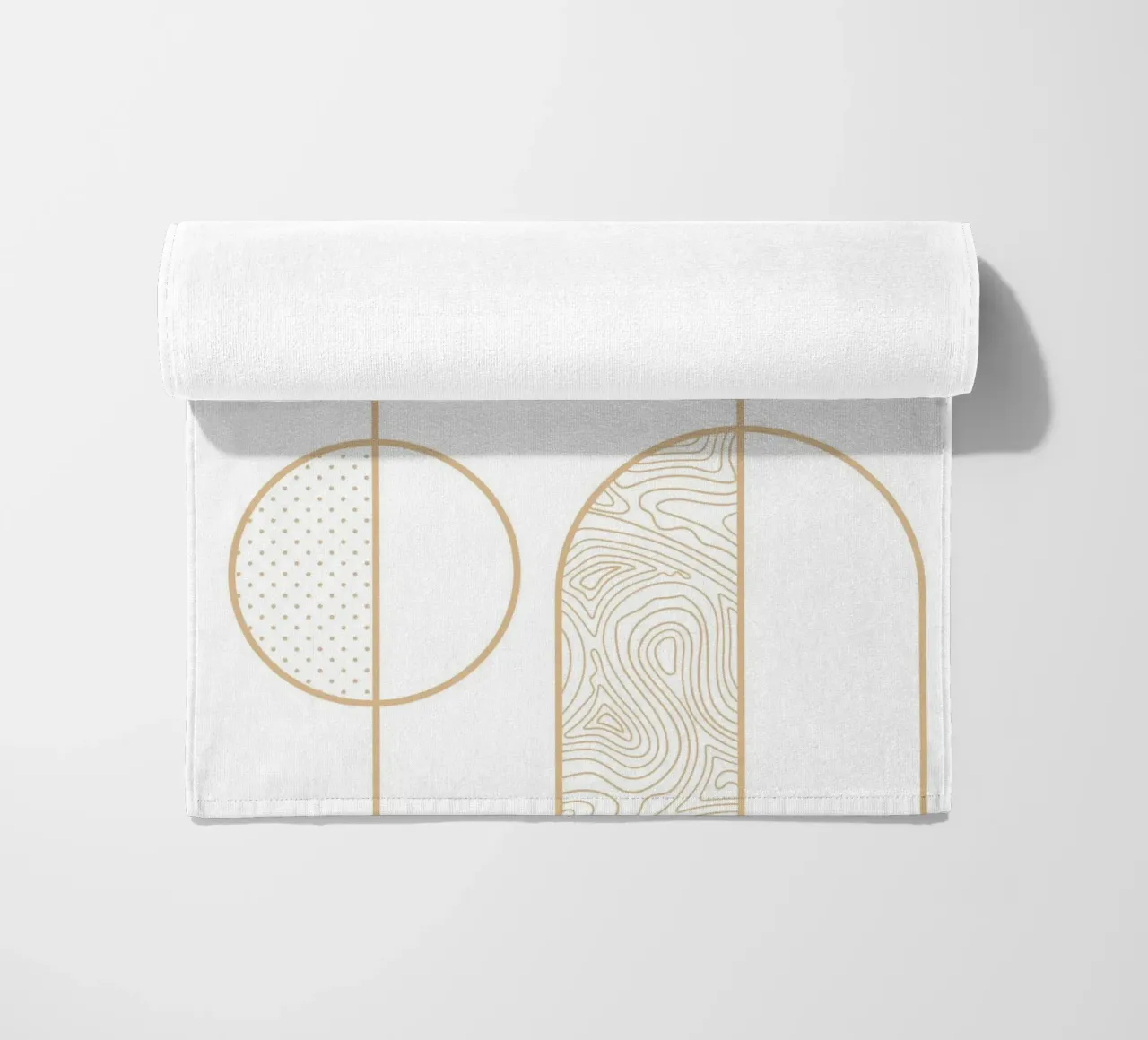 Minimalist Arch & Circle Line Art Print by Organic Patterns, beach towel by NorwesClub