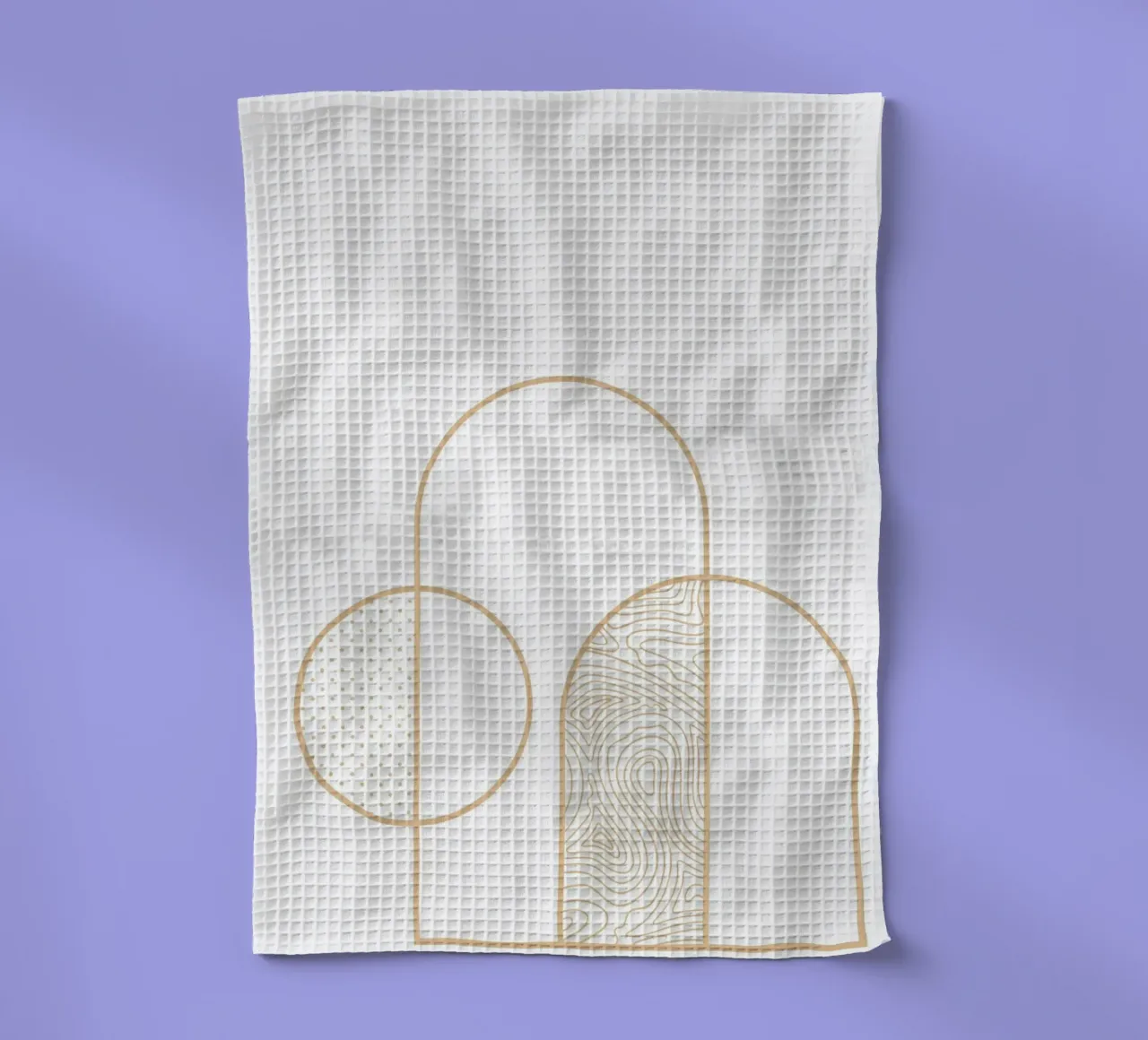 Minimalist Arch & Circle Line Art Print by Organic Patterns, tea towel by NorwesClub