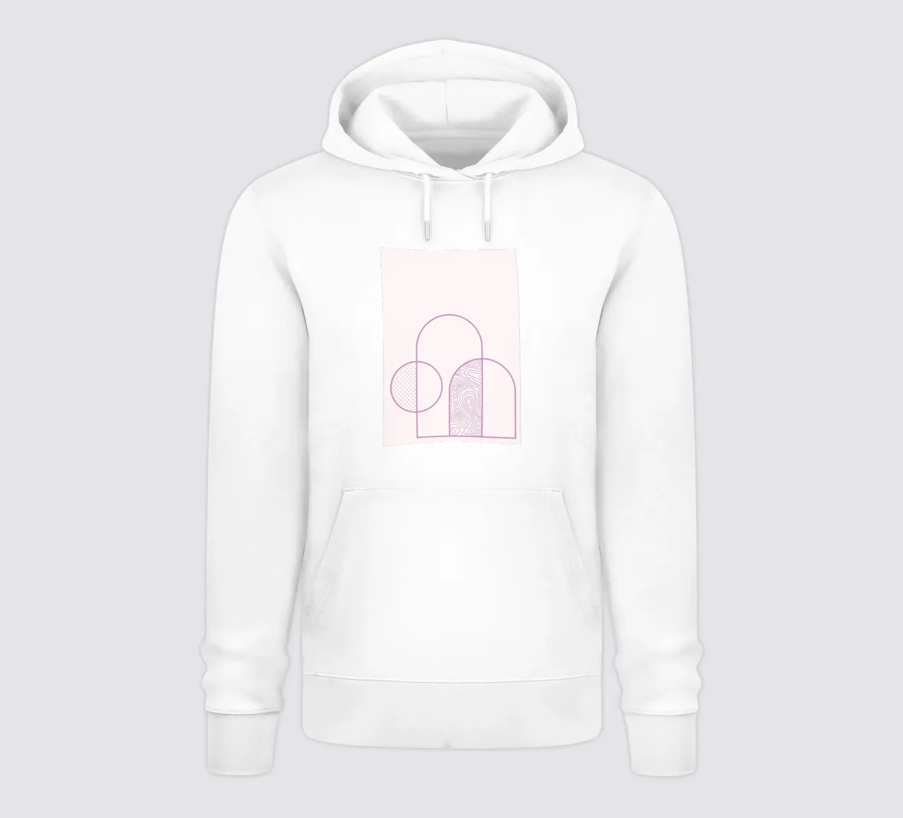 Minimalist Arch & Circle Line Art Print by Organic Patterns, hoodie by NorwesClub