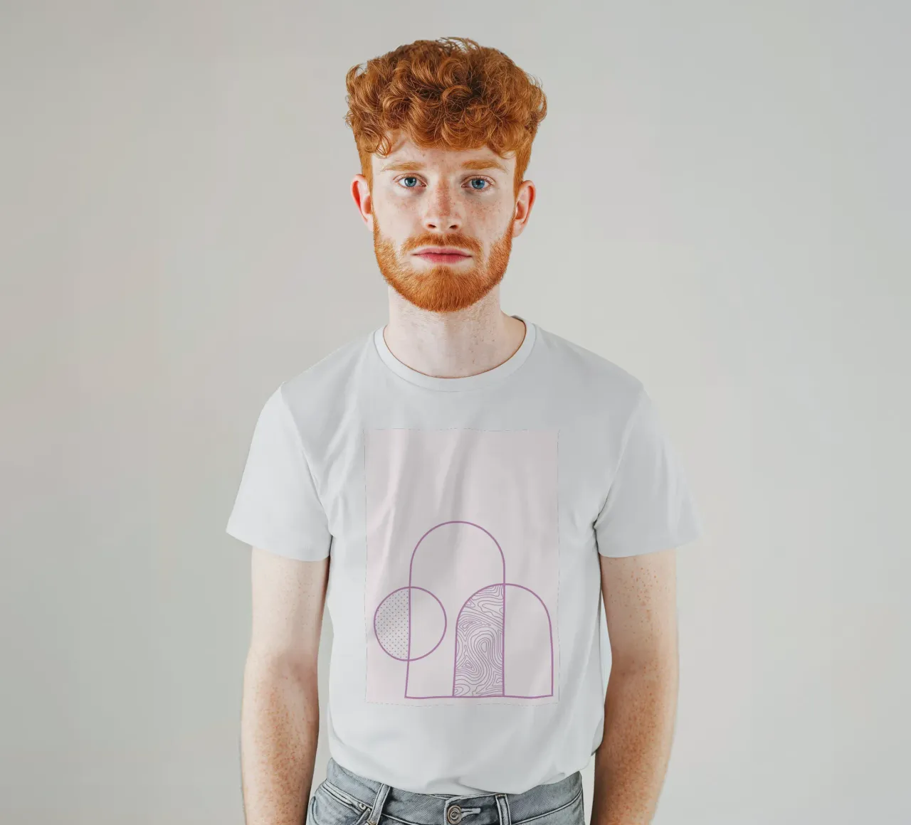 Minimalist Arch & Circle Line Kunstdruck von Organic Patterns, T-Shirt von NorwesClub