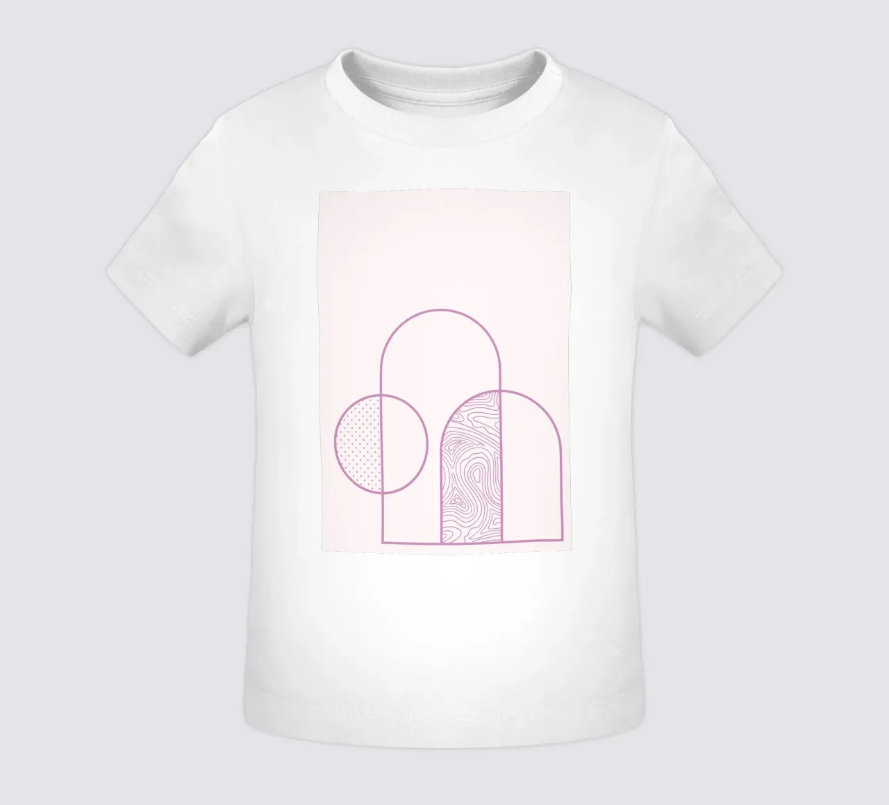 Minimalist Arch & Circle Line Art Print by Organic Patterns, baby t-shirt by NorwesClub