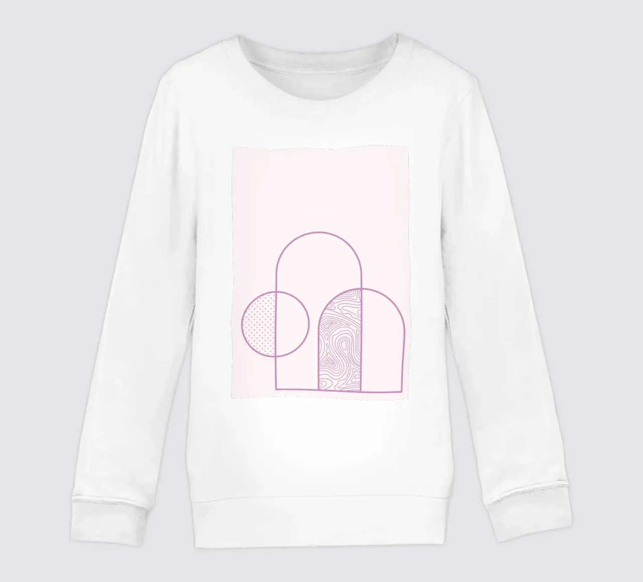 Minimalist Arch & Circle Line Art Print by Organic Patterns, kids sweatshirt by NorwesClub