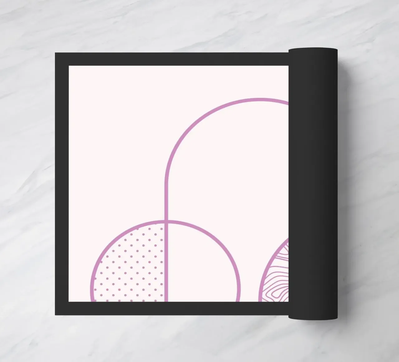 Minimalist Arch & Circle Line Art Print by Organic Patterns, doormat by NorwesClub