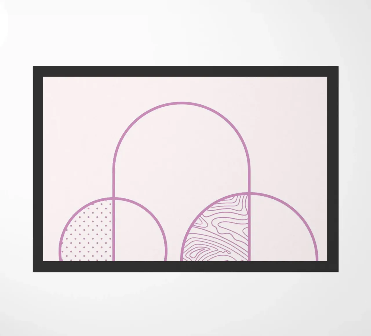 Minimalist Arch & Circle Line Art Print by Organic Patterns, doormat by NorwesClub