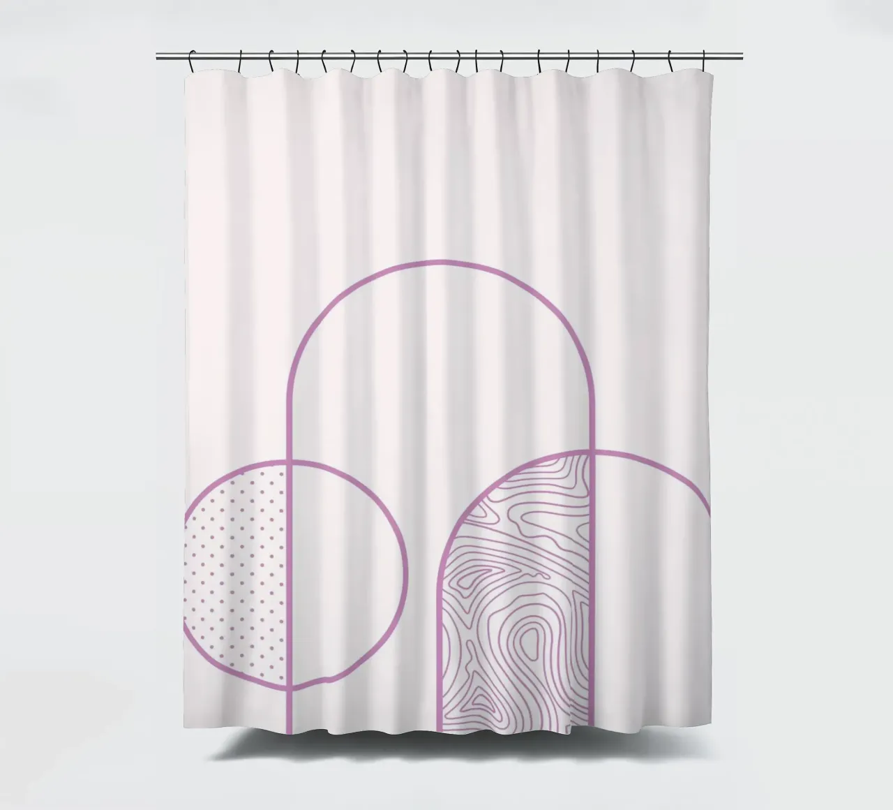 Minimalist Arch & Circle Line Kunstdruck von Organic Patterns, Duschvorhang von NorwesClub