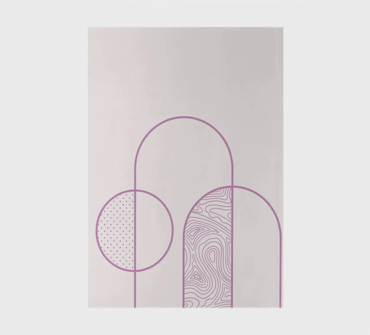 Minimalist Arch & Circle Line Kunstdruck von Organic Patterns, Notizbuch von NorwesClub