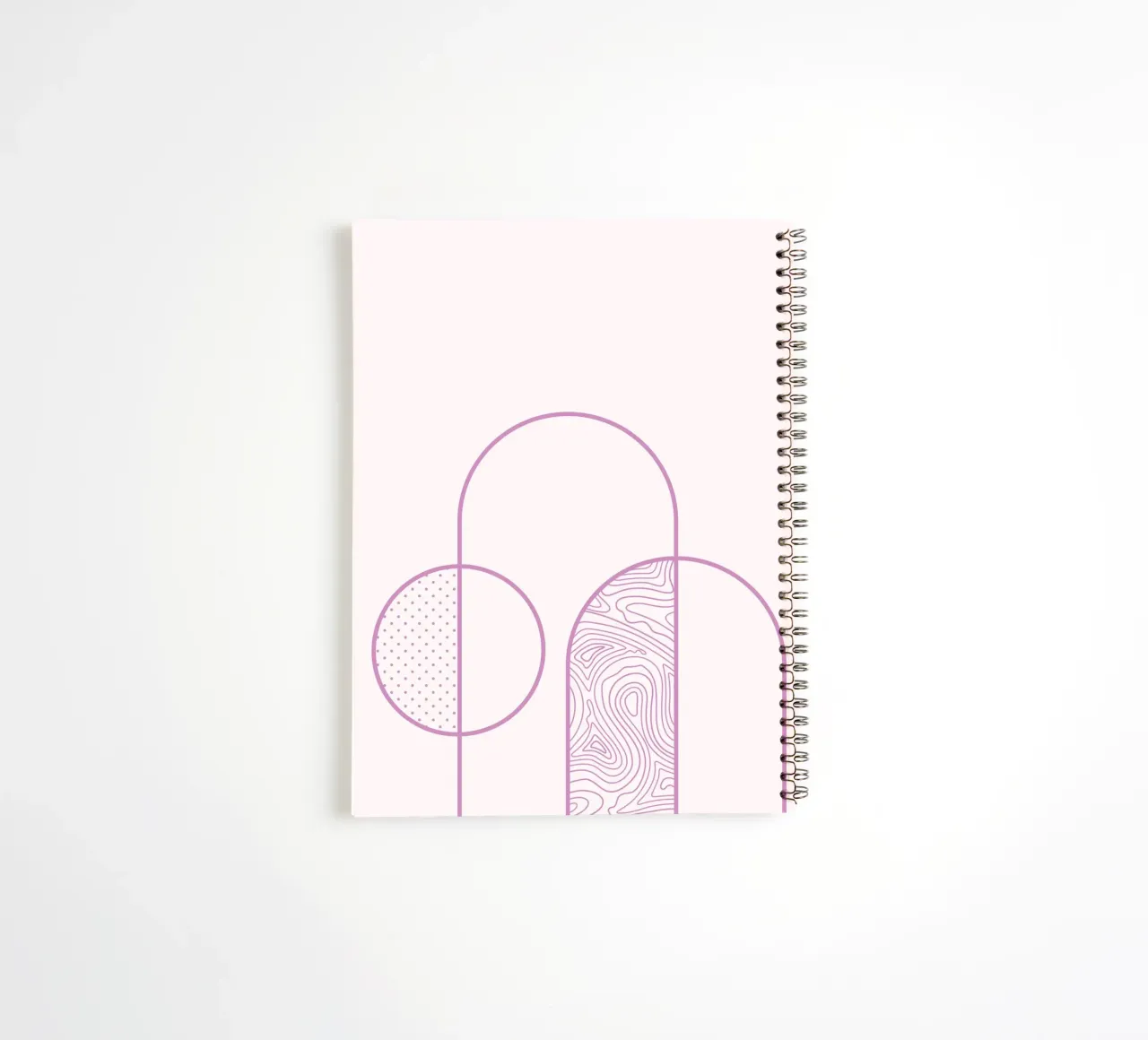 Minimalist Arch & Circle Line Art Print by Organic Patterns, spiral notebook by NorwesClub