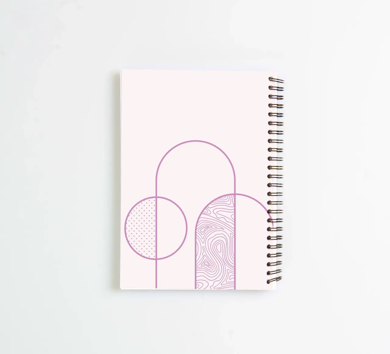 Minimalist Arch & Circle Line Art Print by Organic Patterns, spiral notebook by NorwesClub