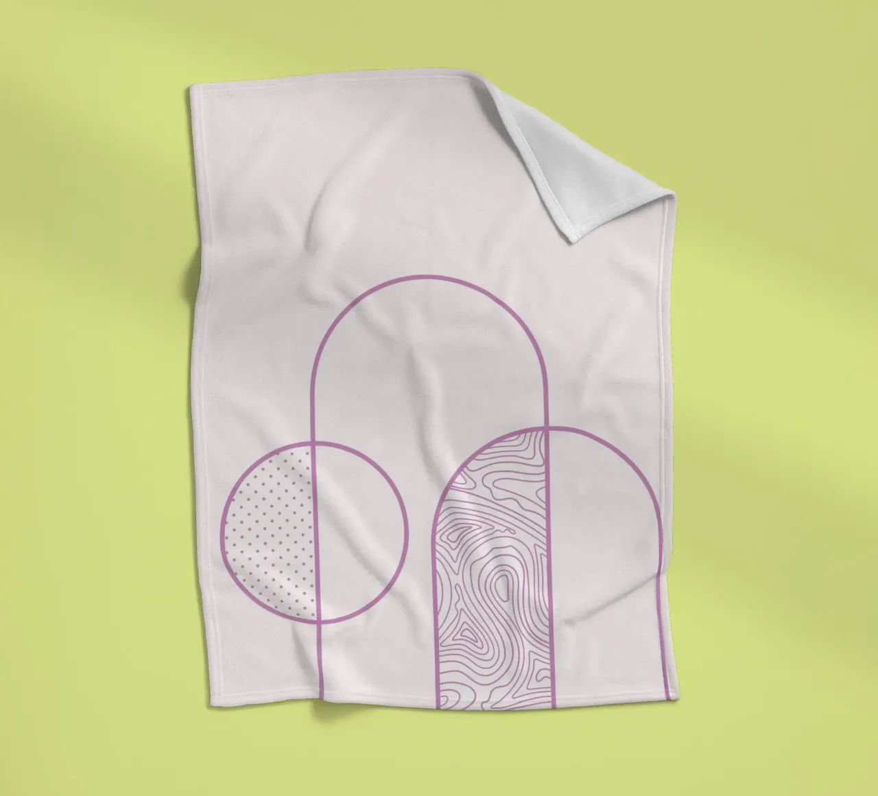 Minimalist Arch & Circle Line Art Print by Organic Patterns, fleece blanket by NorwesClub