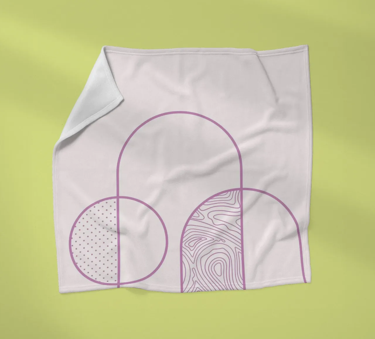 Minimalist Arch & Circle Line Art Print by Organic Patterns, fleece blanket by NorwesClub