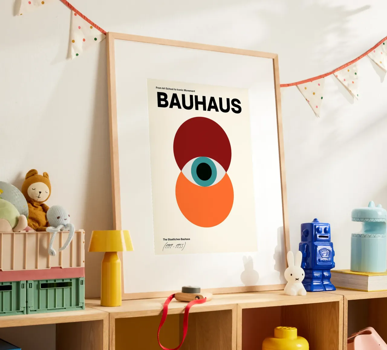 Bauhaus Eye Abstract Art Print by Iconic Movement Geometric hahnemühle by NorwesClub