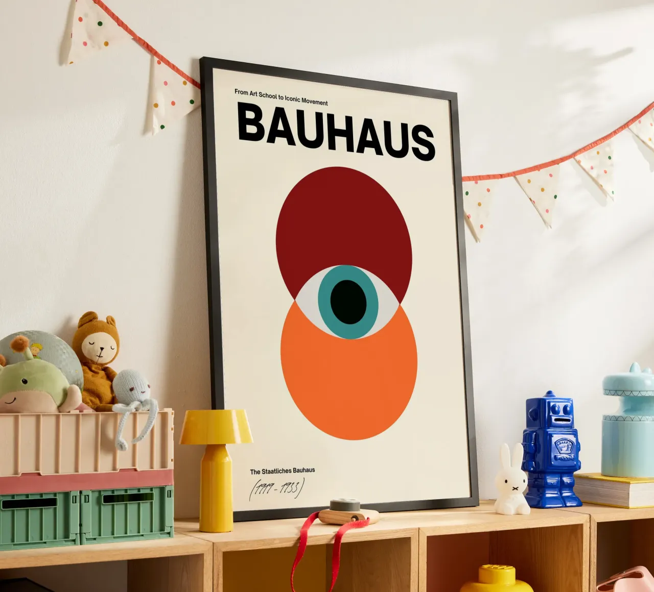 Bauhaus Eye Abstract Art Print by Iconic Movement Geometric hahnemühle by NorwesClub