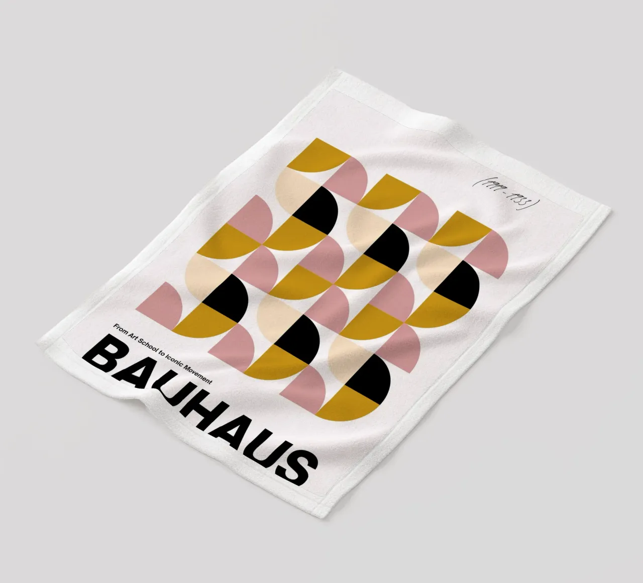 Bauhaus Geometric Grid Abstract Art Print by Iconic Design M fleece blanket by NorwesClub