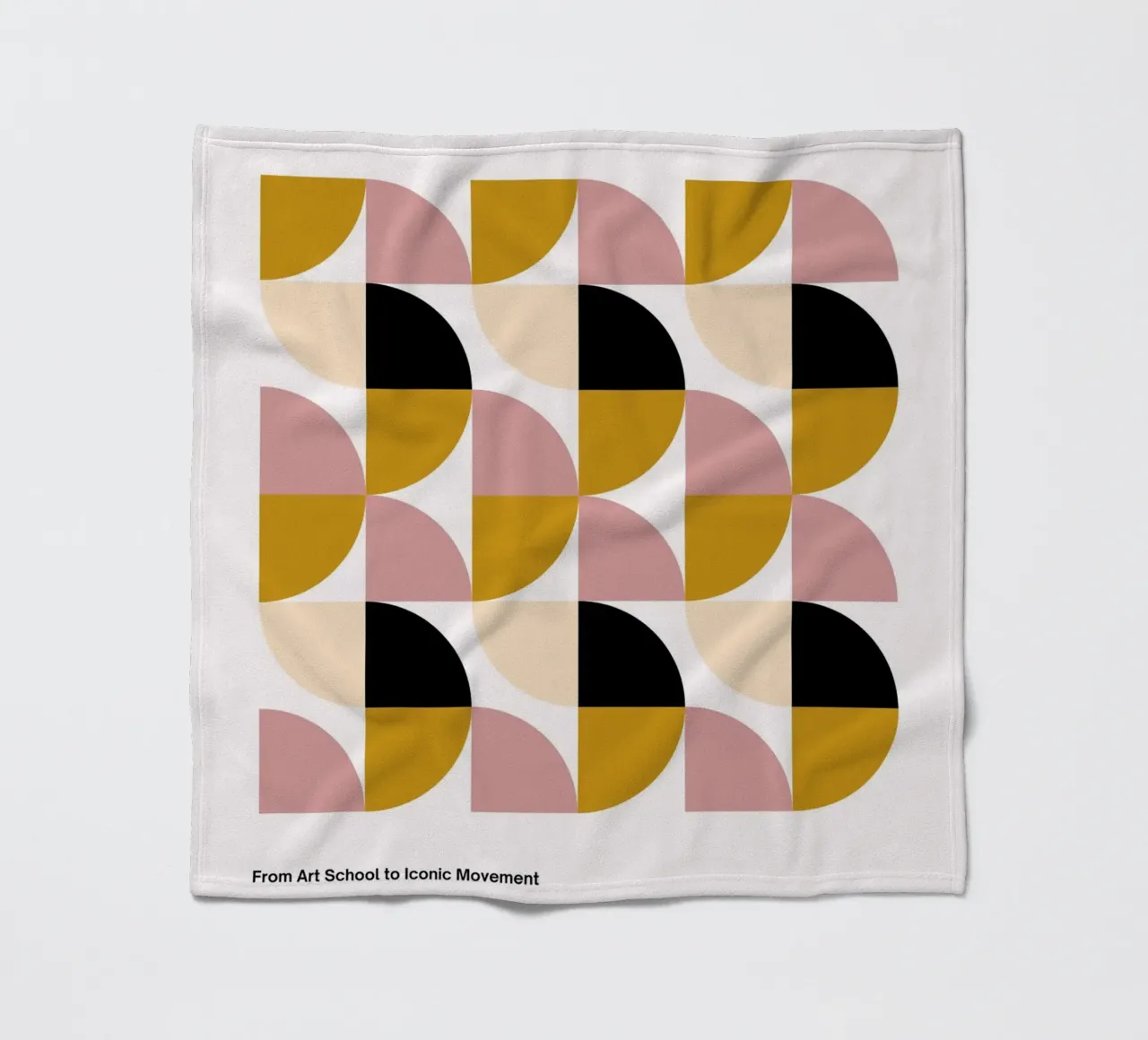 Bauhaus Geometric Grid Abstract Art Print by Iconic Design M fleece blanket by NorwesClub