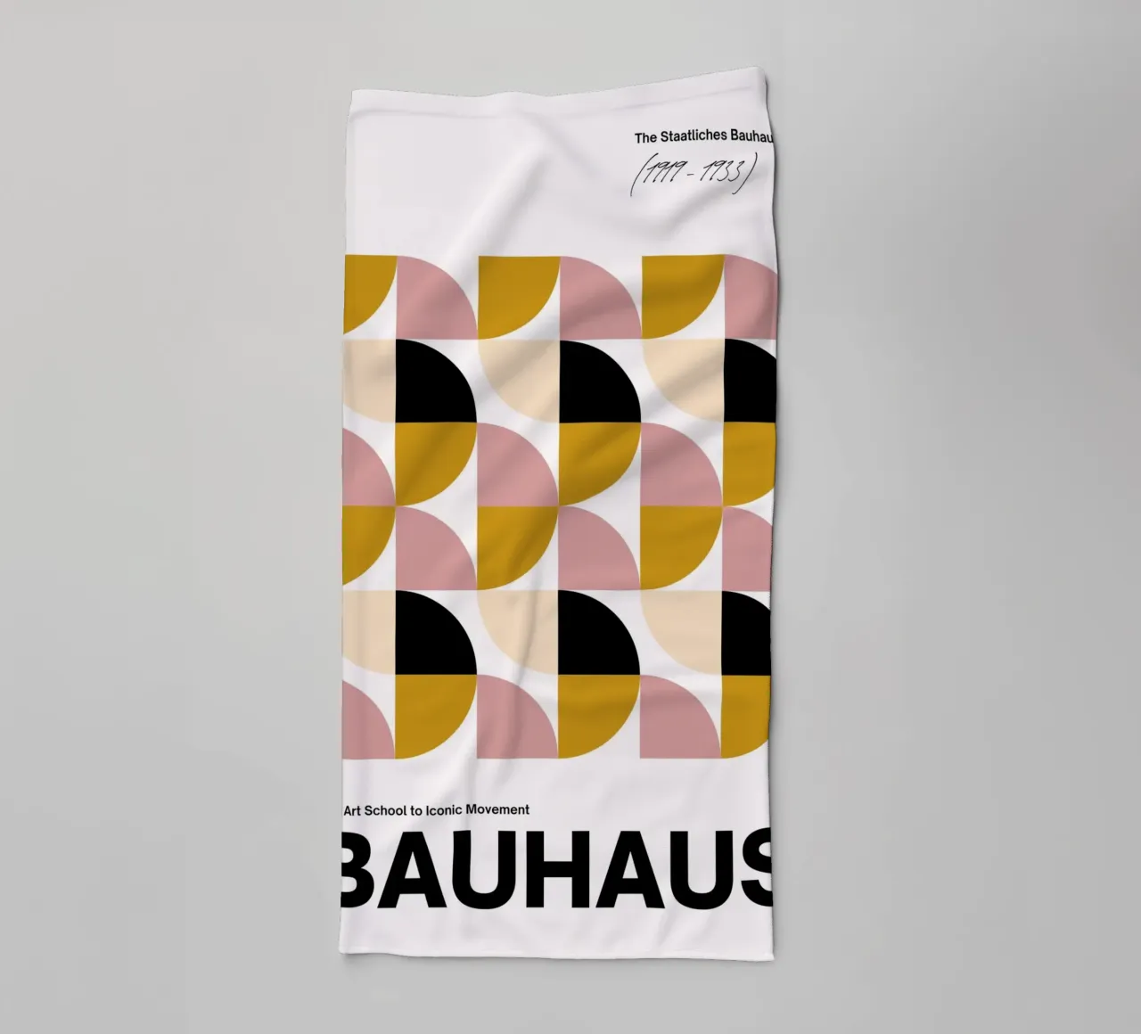 Bauhaus Geometric Grid Abstract Art Print by Iconic Design M towel by NorwesClub
