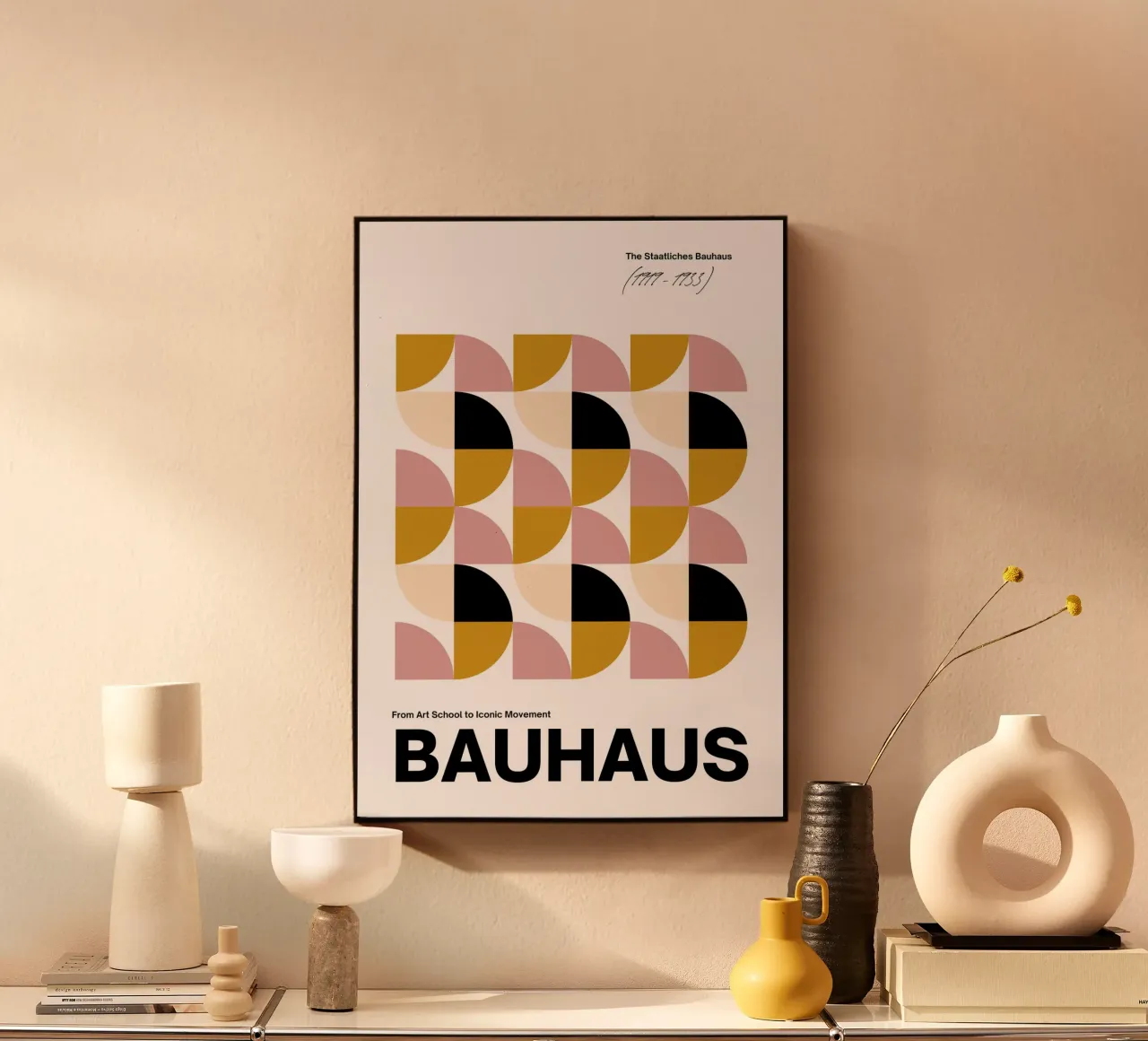 Bauhaus Geometric Grid Abstract Art Print by Iconic Design M aluminio dibond de NorwesClub