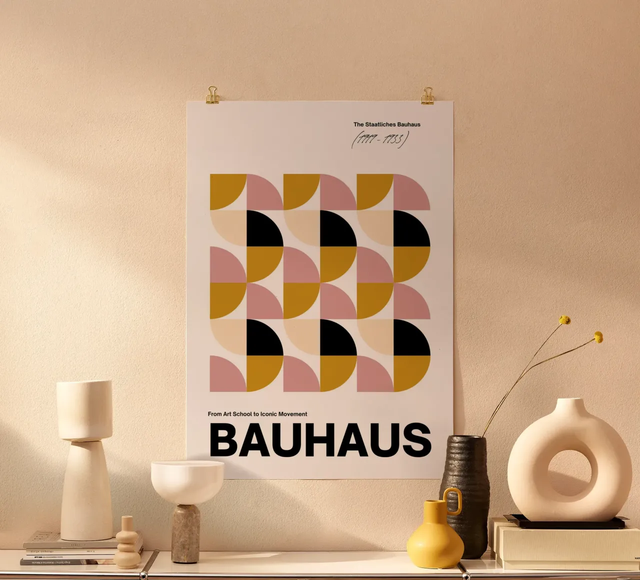 Bauhaus Geometric Grid Abstract Art Print by Iconic Design M hahnemühle de NorwesClub