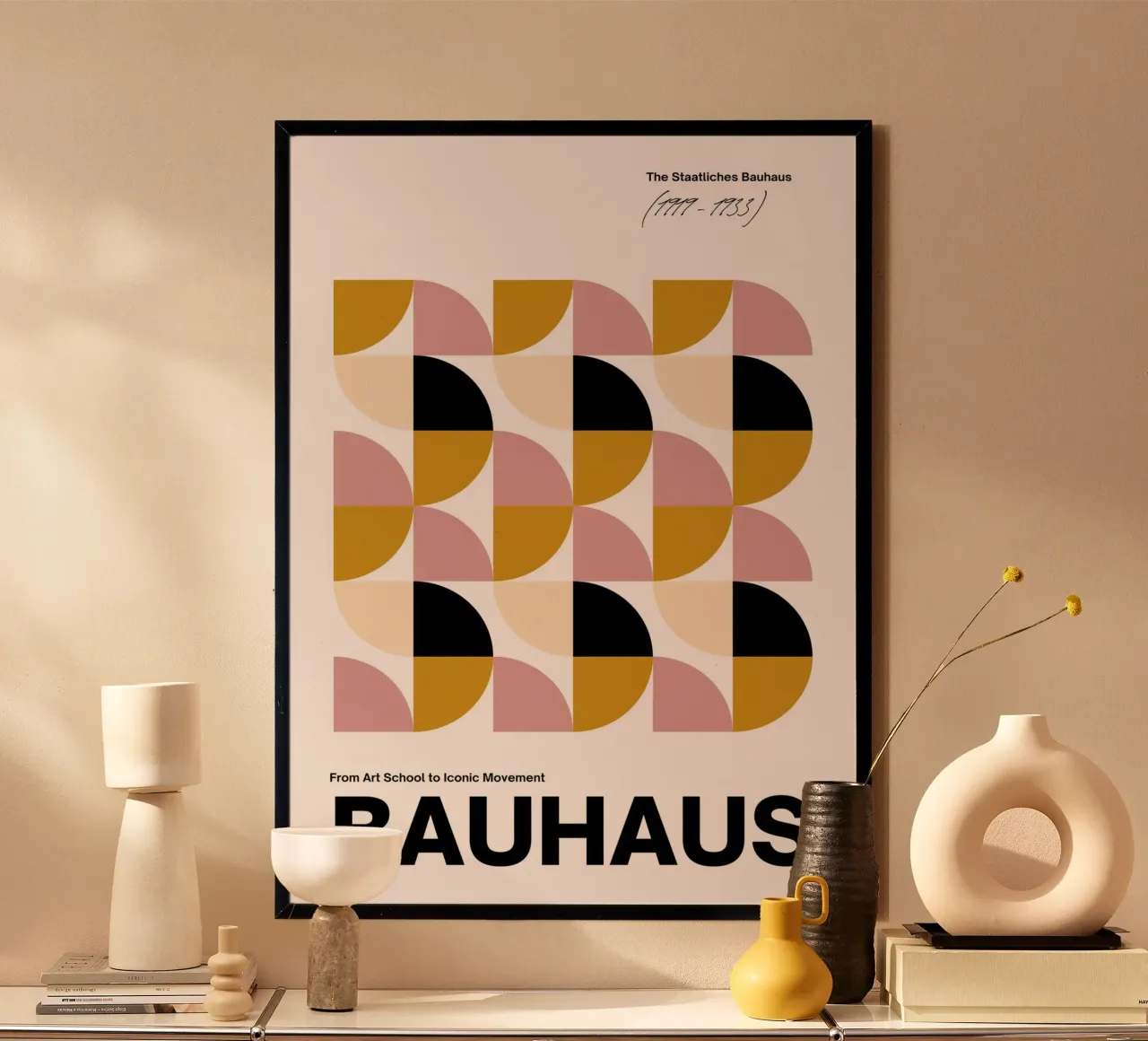 Bauhaus Geometric Grid Abstract Art Print by Iconic Design M hahnemühle de NorwesClub