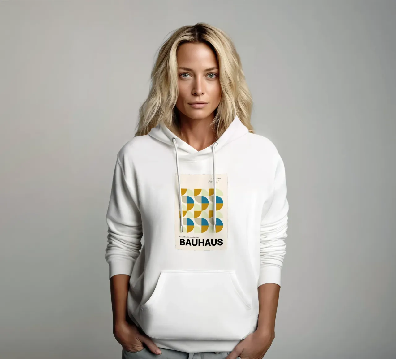 Bauhaus Abstract Grid Art Print by Iconic Movement Geometric sudadera con capucha de NorwesClub