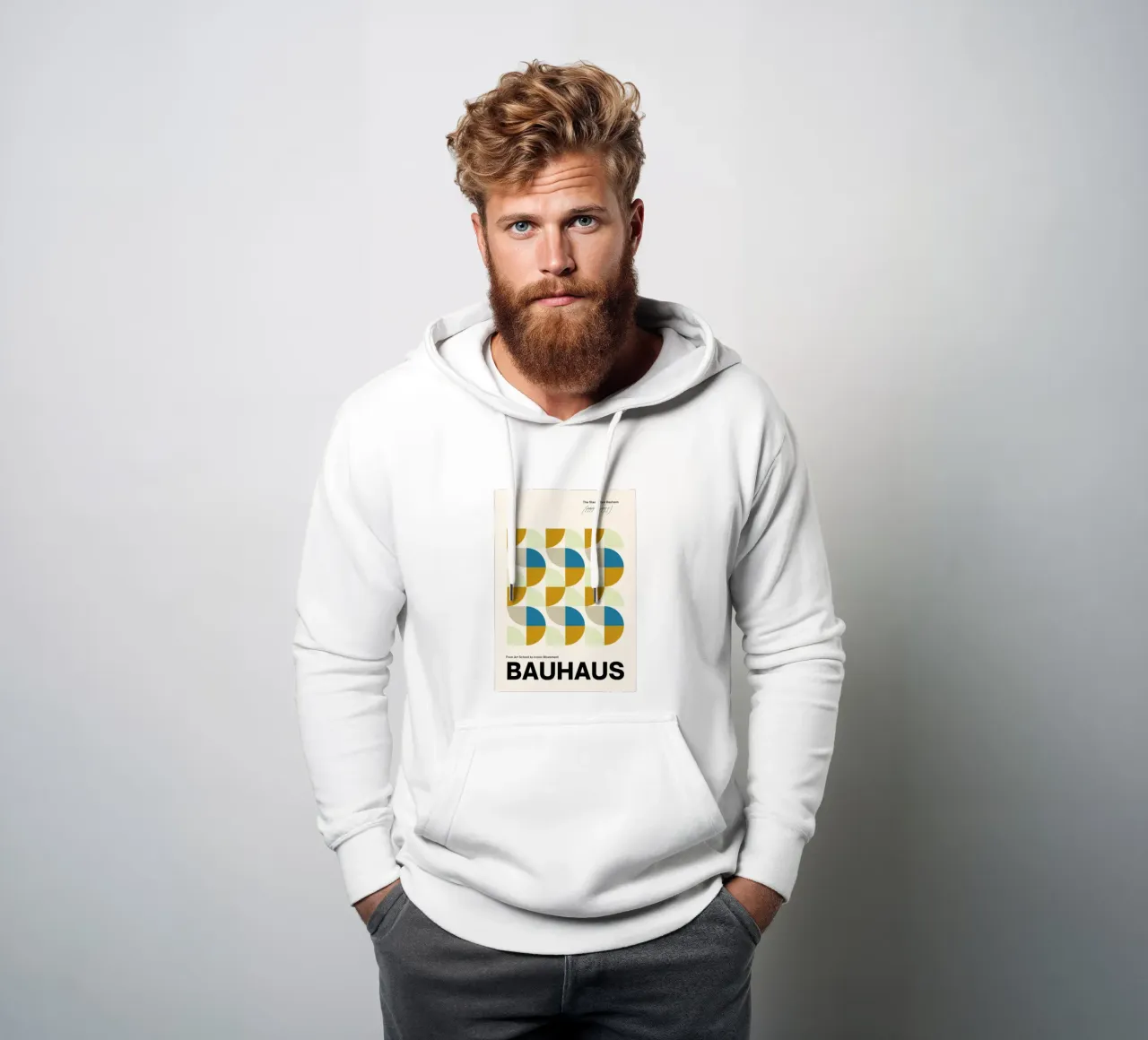 Bauhaus Abstract Grid Art Print by Iconic Movement Geometric sudadera con capucha de NorwesClub