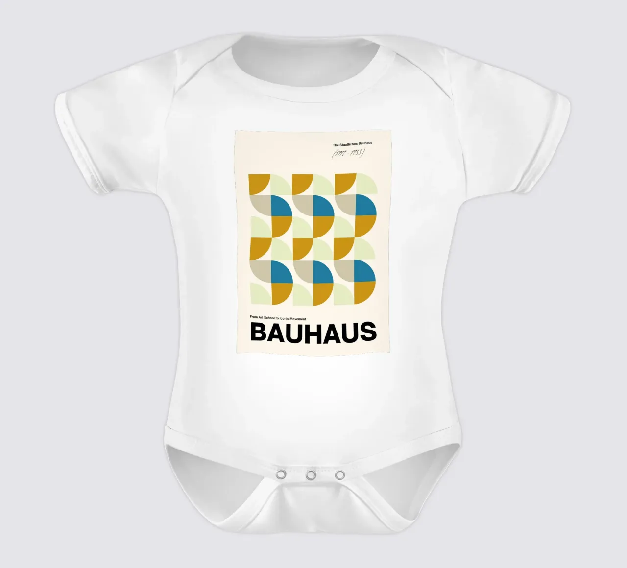 Bauhaus Abstract Grid Art Print by Iconic Movement Geometric body de bebé de NorwesClub