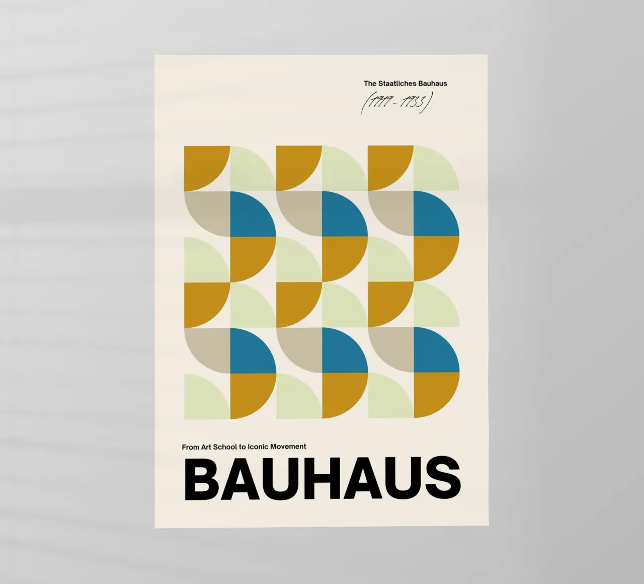 Bauhaus Abstract Grid Art Print by Iconic Movement Geometric lámina retroiluminada de NorwesClub