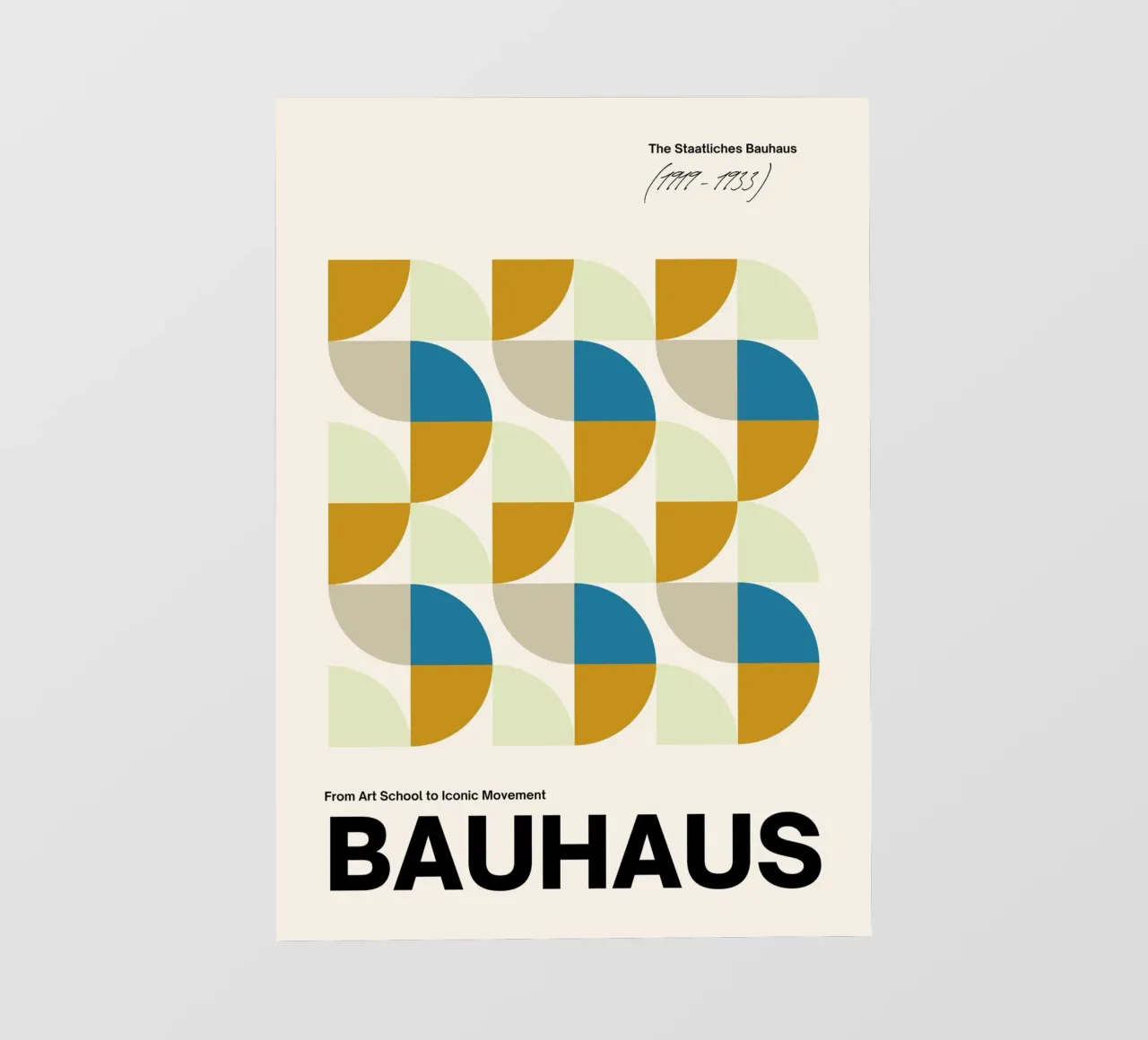 Bauhaus Abstract Grid Art Print by Iconic Movement Geometric lámina retroiluminada de NorwesClub