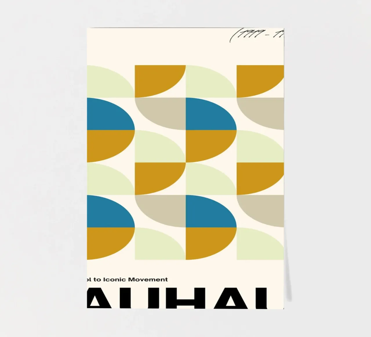 Bauhaus Abstract Grid Art Print by Iconic Movement Geometric sticker sheet by NorwesClub