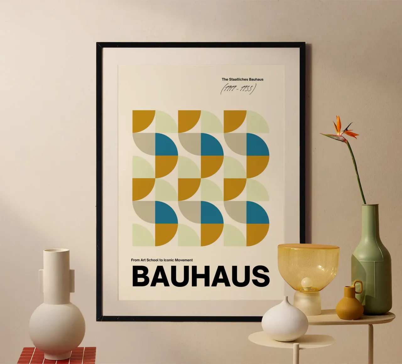 Bauhaus Abstraktes Raster Kunstdruck von Iconic Movement Geometric Poster von NorwesClub
