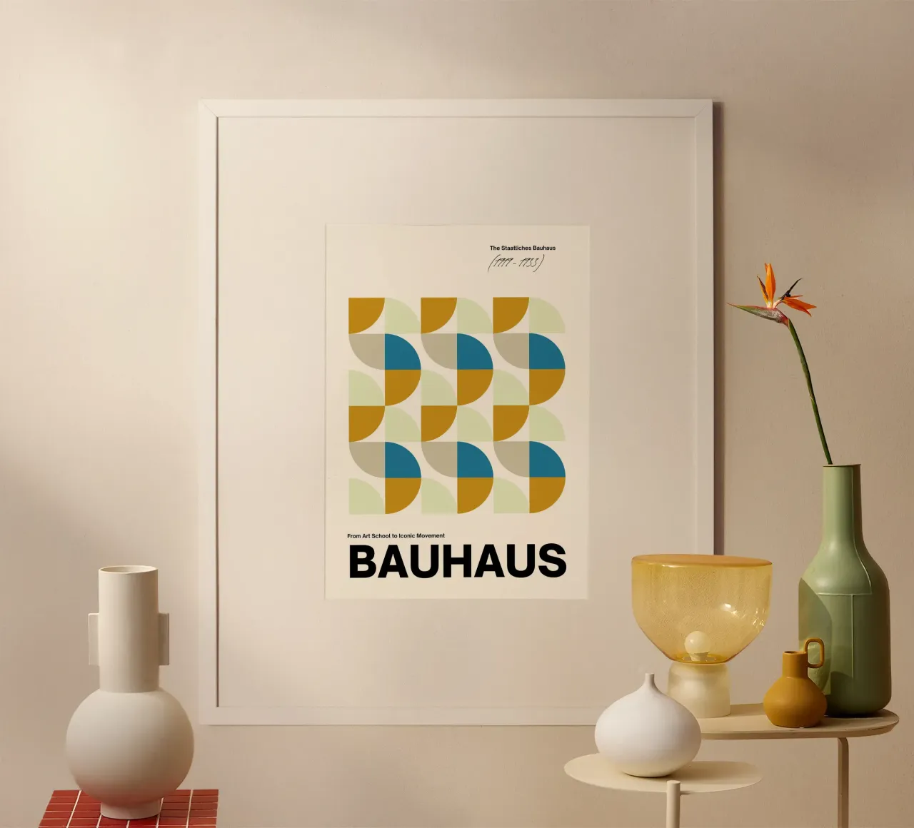 Bauhaus Abstraktes Raster Kunstdruck von Iconic Movement Geometric Poster von NorwesClub