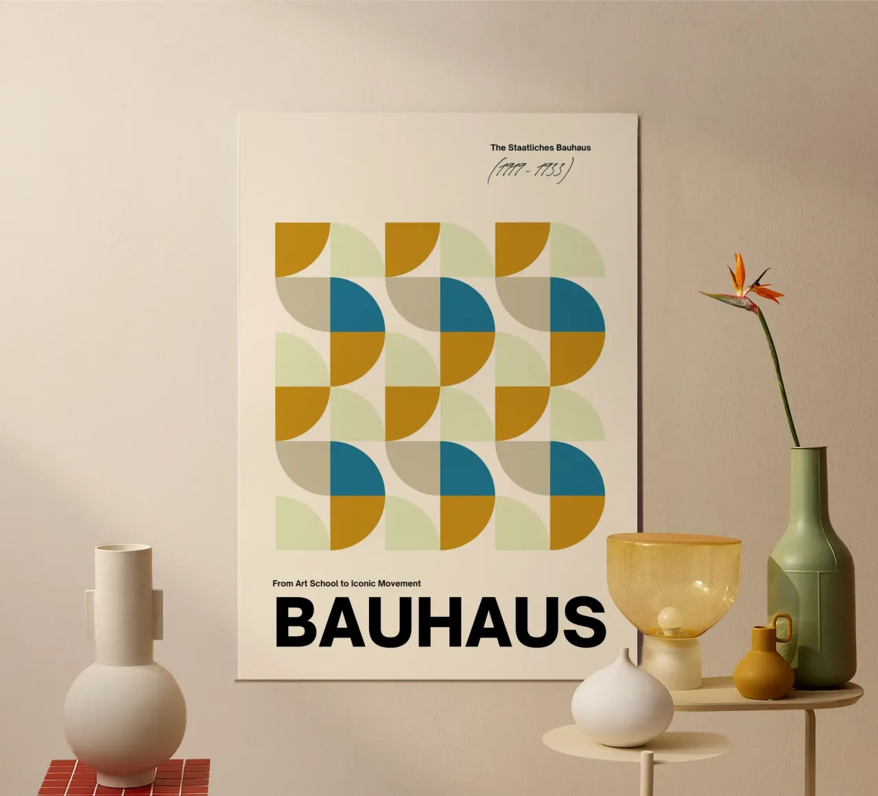 Bauhaus Abstraktes Raster Kunstdruck von Iconic Movement Geometric Poster von NorwesClub