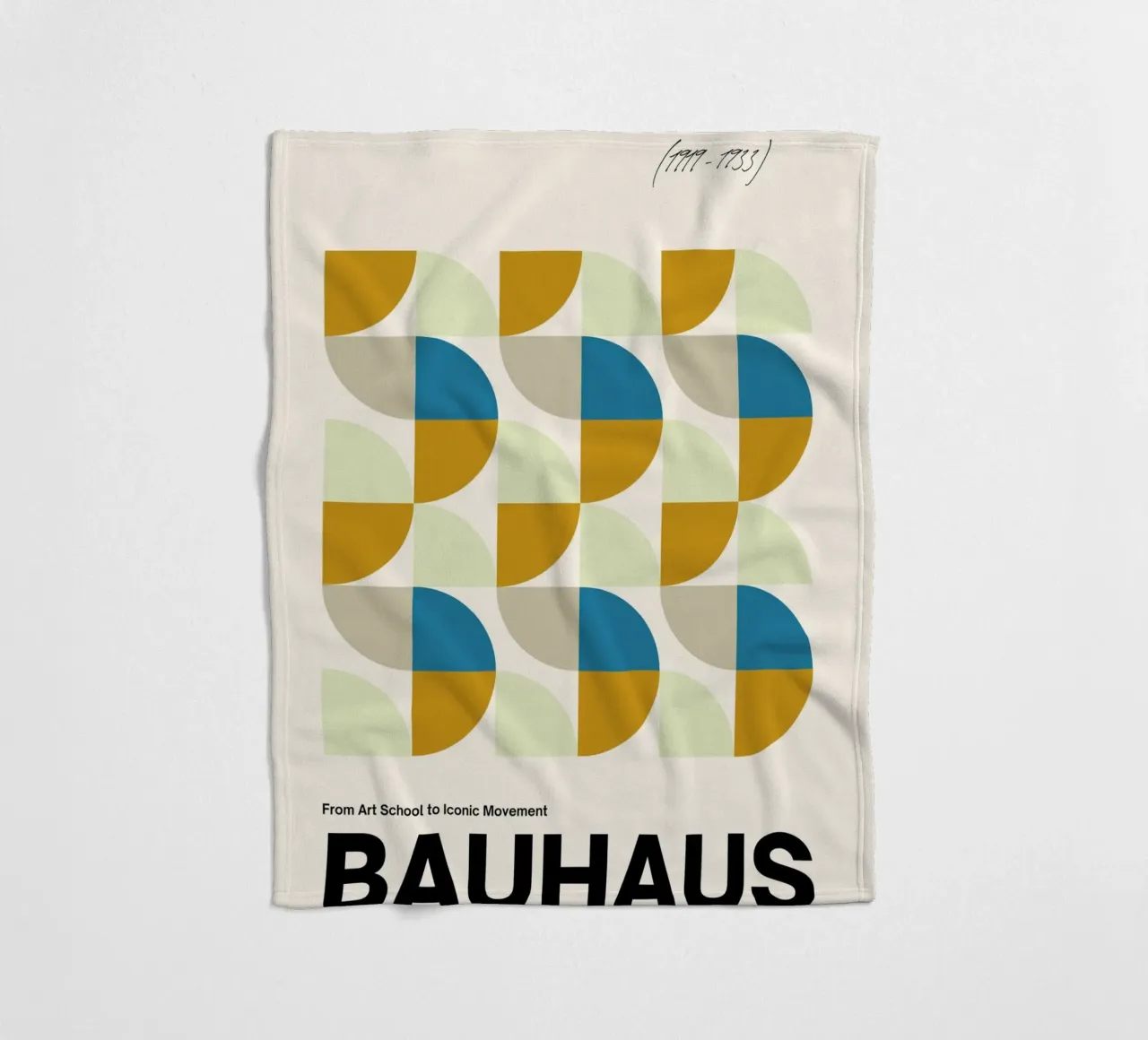 Bauhaus Abstract Grid Art Print by Iconic Movement Geometric fleece blanket by NorwesClub