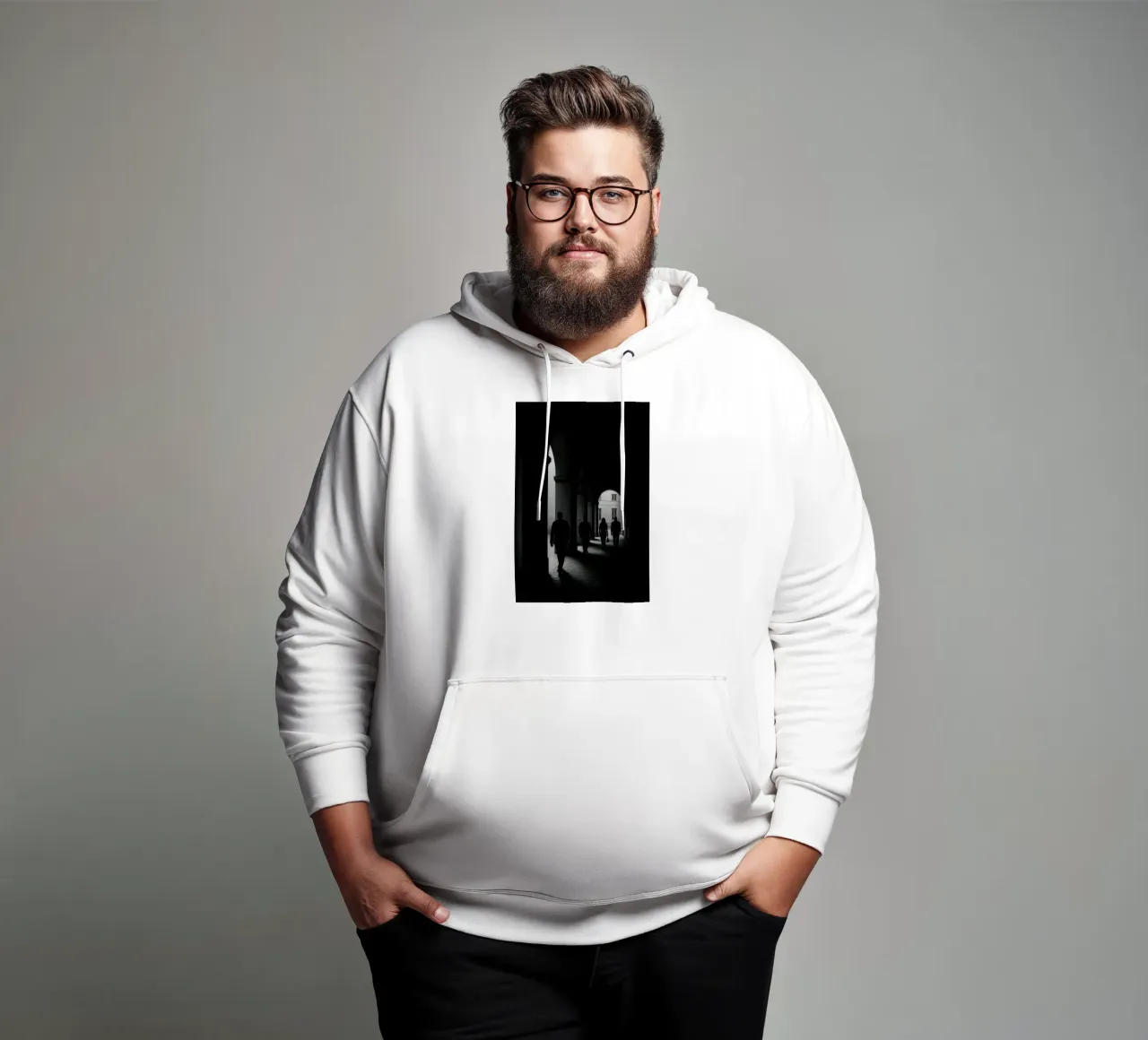 Milano - Figure in movimento felpa con cappuccio da Black & White