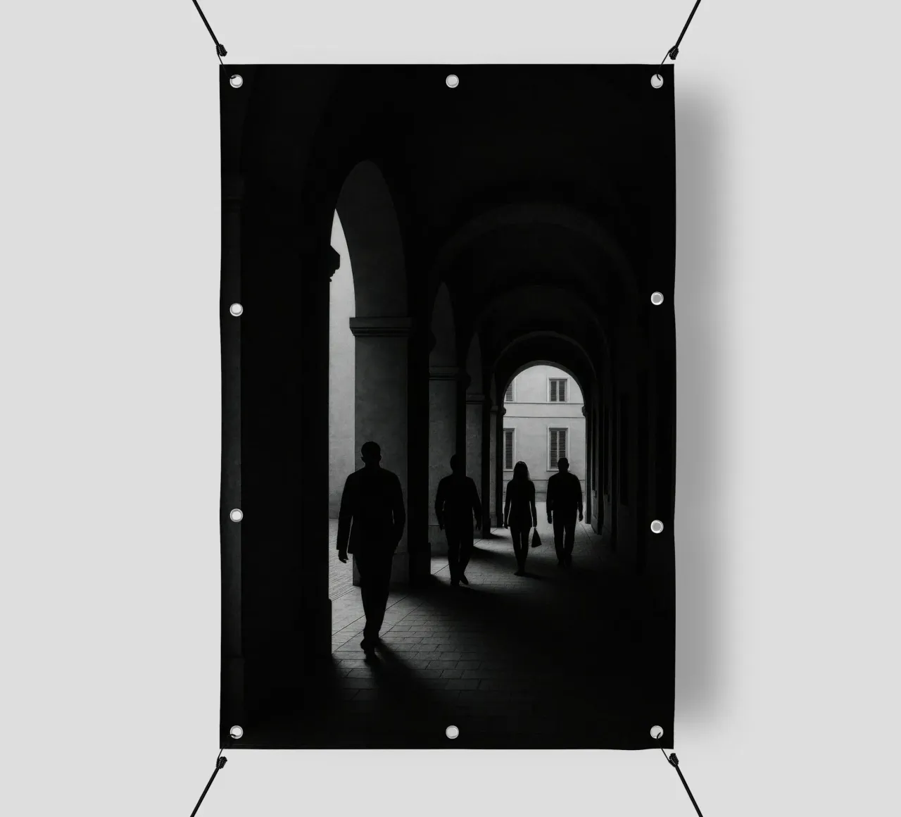 Milano - Figure in movimento telo in pvc da Black & White