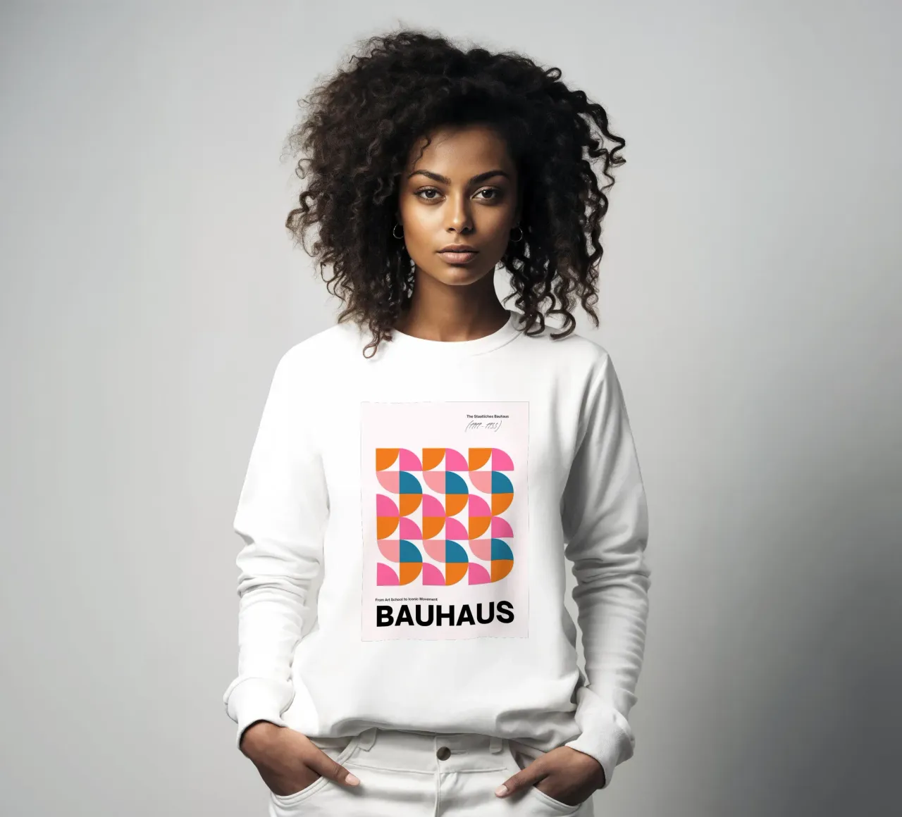Bauhaus Geometric Abstract Grid Print by Iconic Movement Bri felpa da NorwesClub
