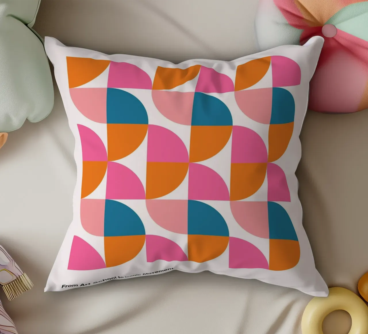 Bauhaus Geometric Abstract Grid Print by Iconic Movement Bri cuscino da NorwesClub