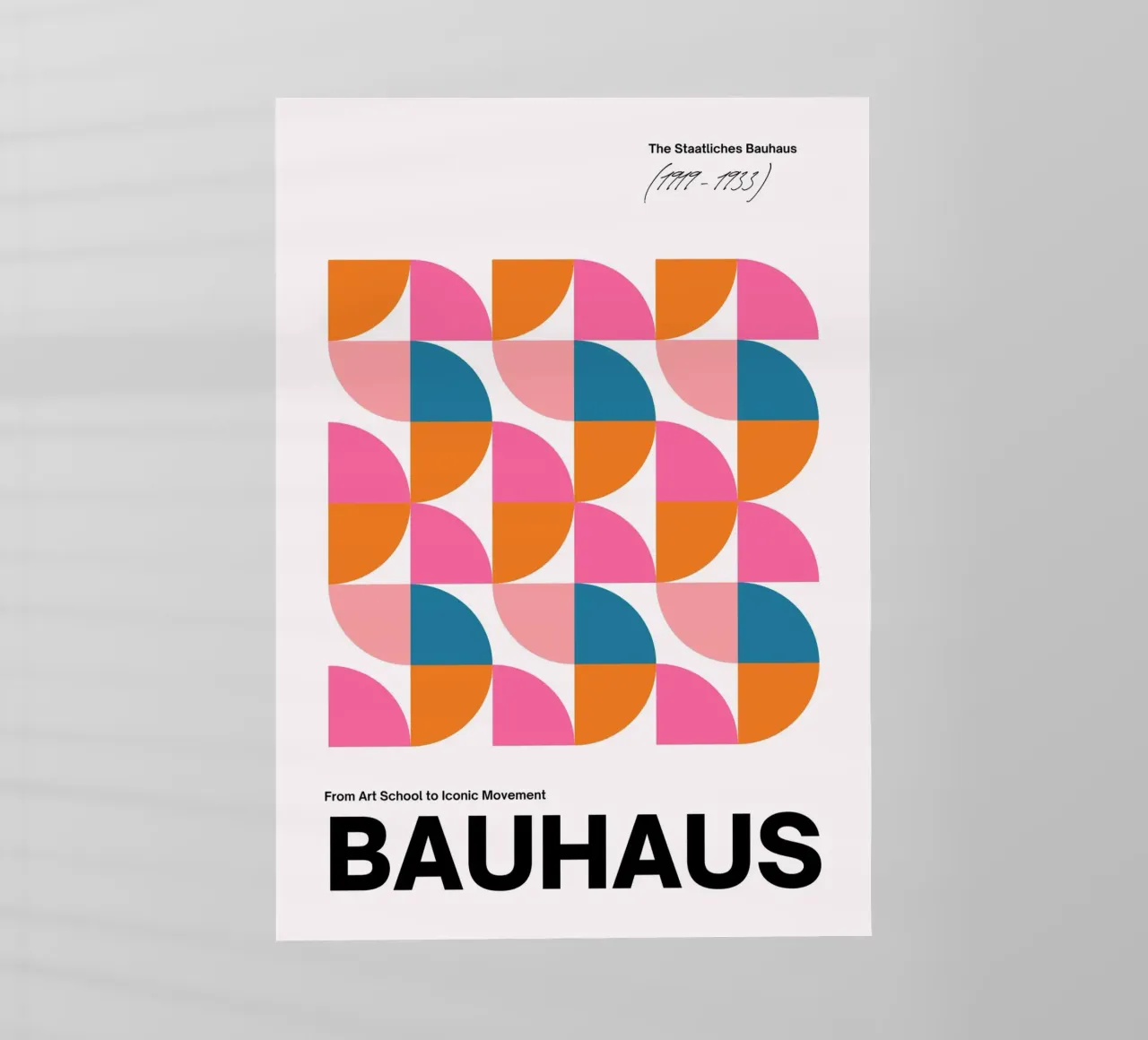 Bauhaus Geometric Abstract Grid Print by Iconic Movement Bri pellicola backlit da NorwesClub