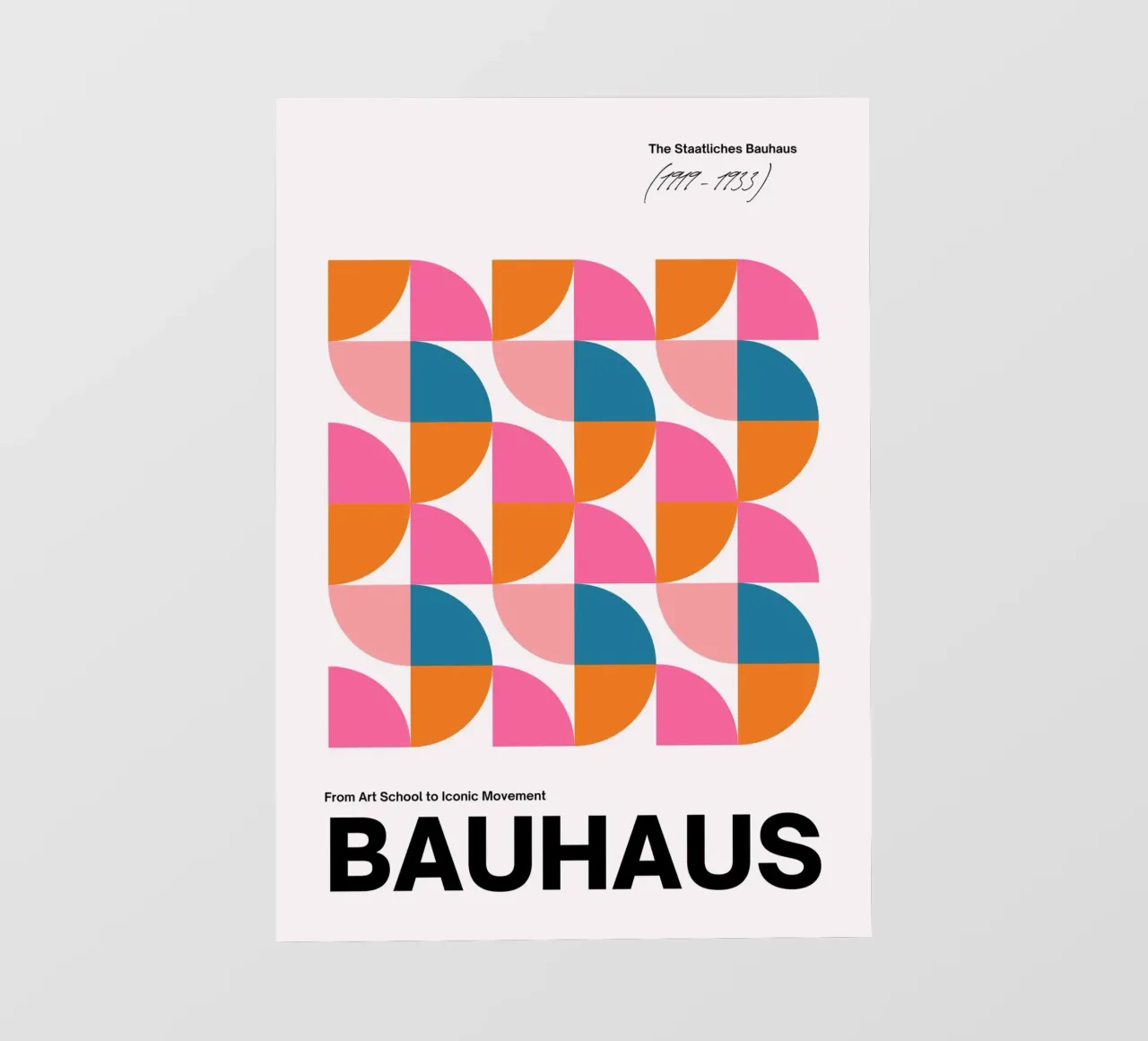 Bauhaus Geometric Abstract Grid Print by Iconic Movement Bri pellicola backlit da NorwesClub