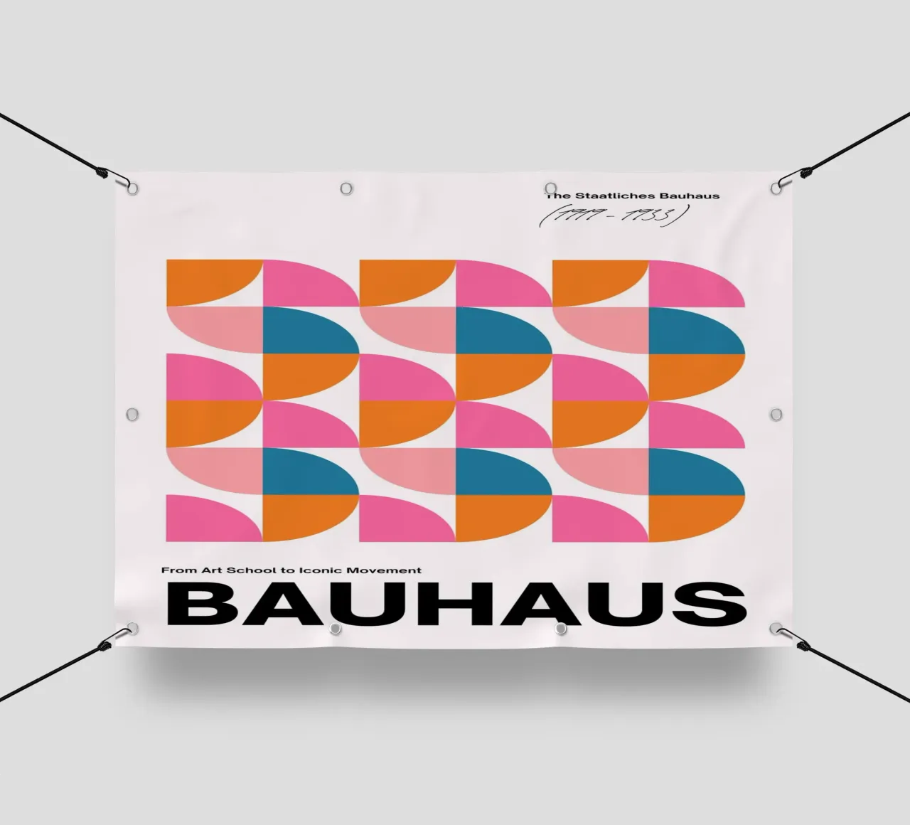Bauhaus Geometric Abstract Grid Print by Iconic Movement Bri telo in pvc da NorwesClub
