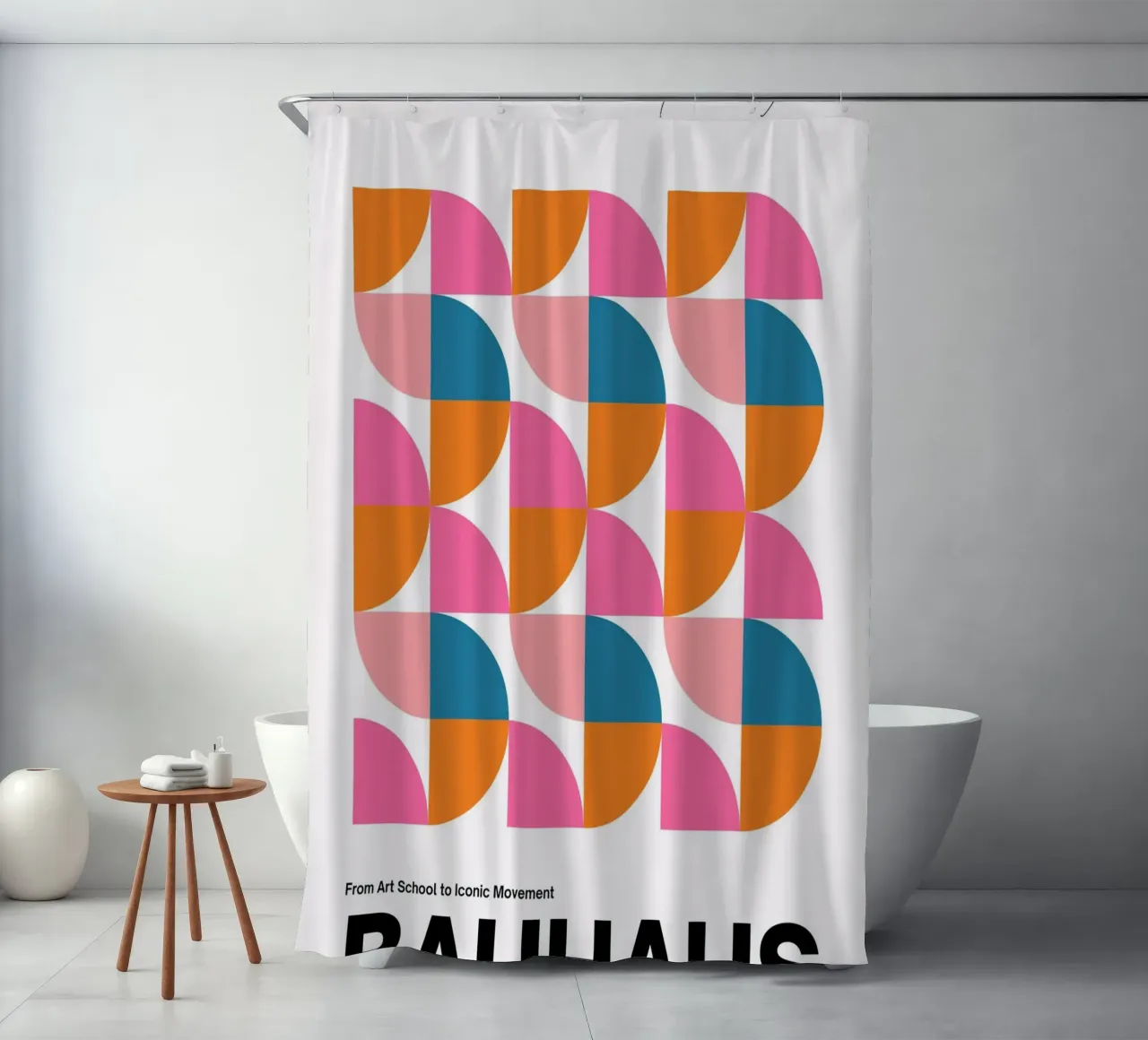 Bauhaus Geometric Abstract Grid Print by Iconic Movement Bri tenda da doccia da NorwesClub