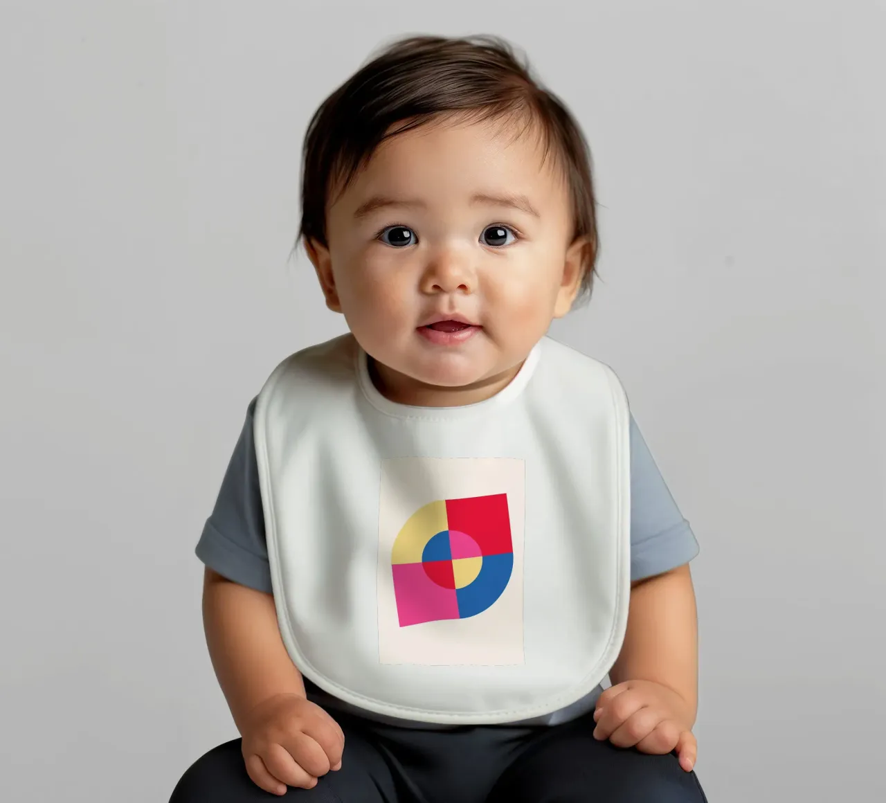 Abstract Geometric Color Block Print by Modernist Shapes & C baby bib by NorwesClub
