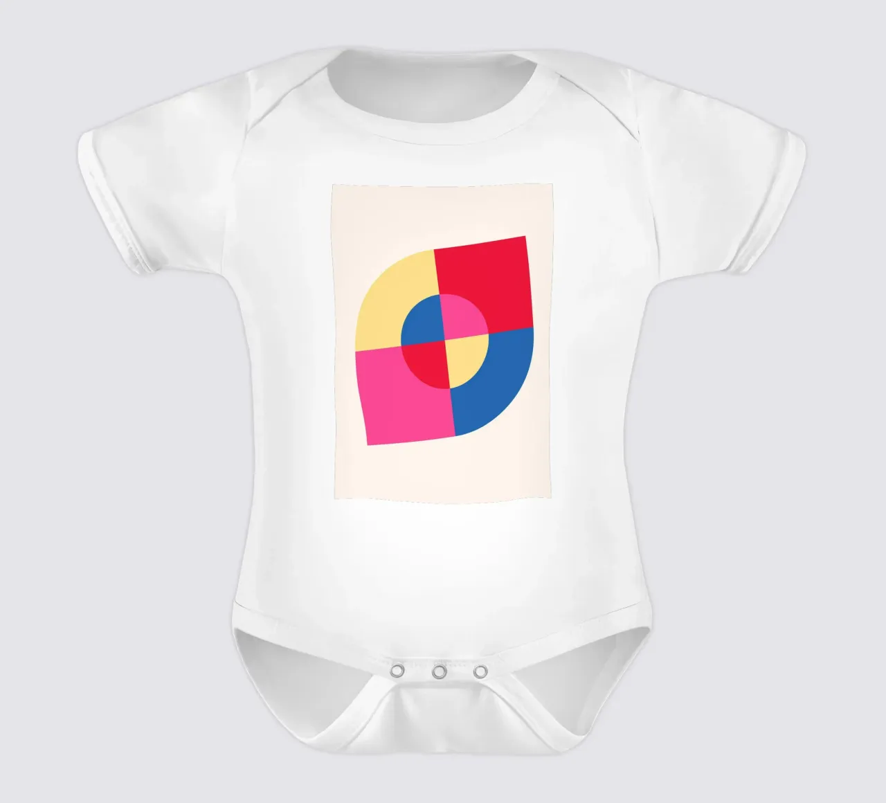 Abstract Geometric Color Block Print by Modernist Shapes & C short-sleeve baby romper by NorwesClub